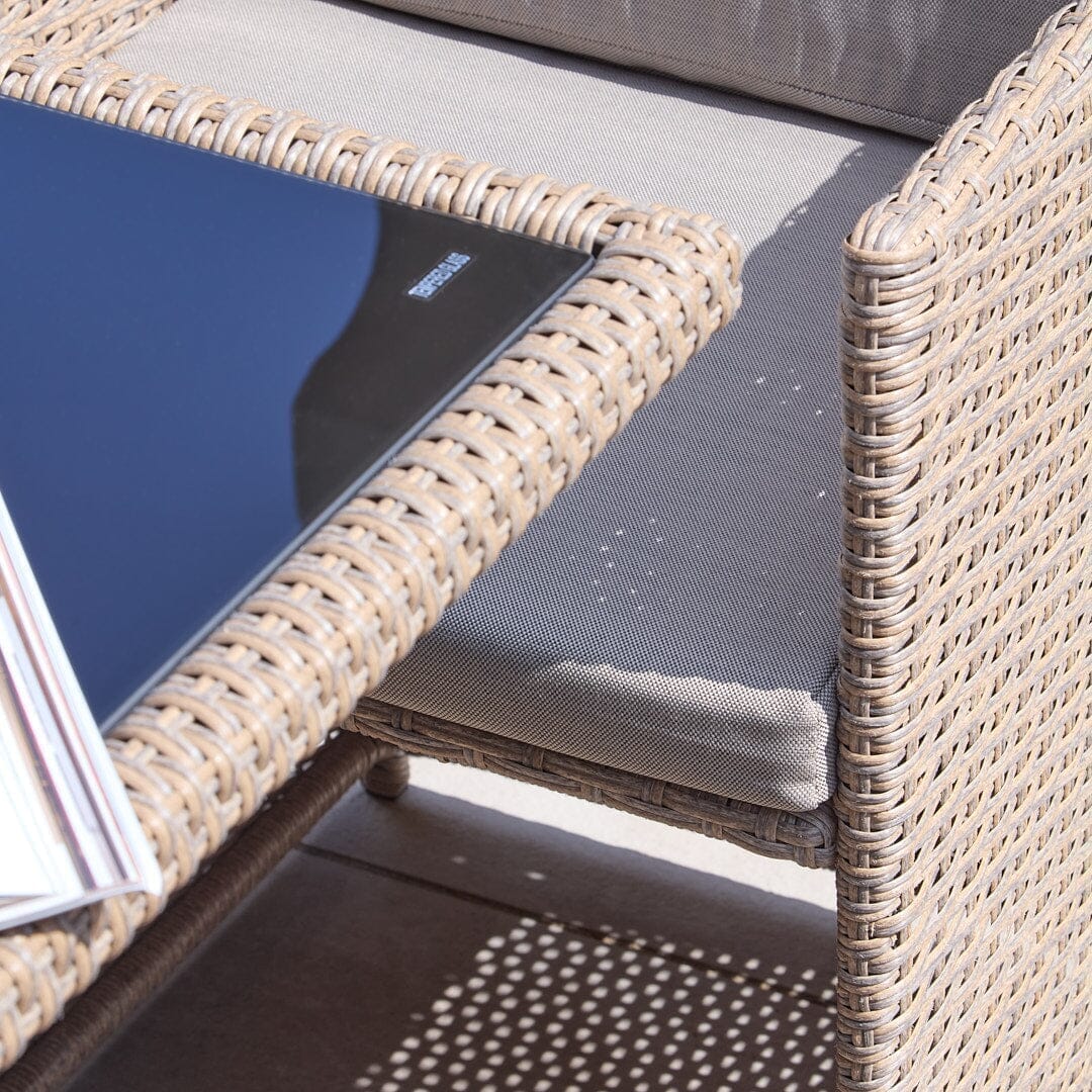 Cube 10 Seater Rattan Outdoor Dining Set with Grey Parasol - Natural Brown Weave - Image 7