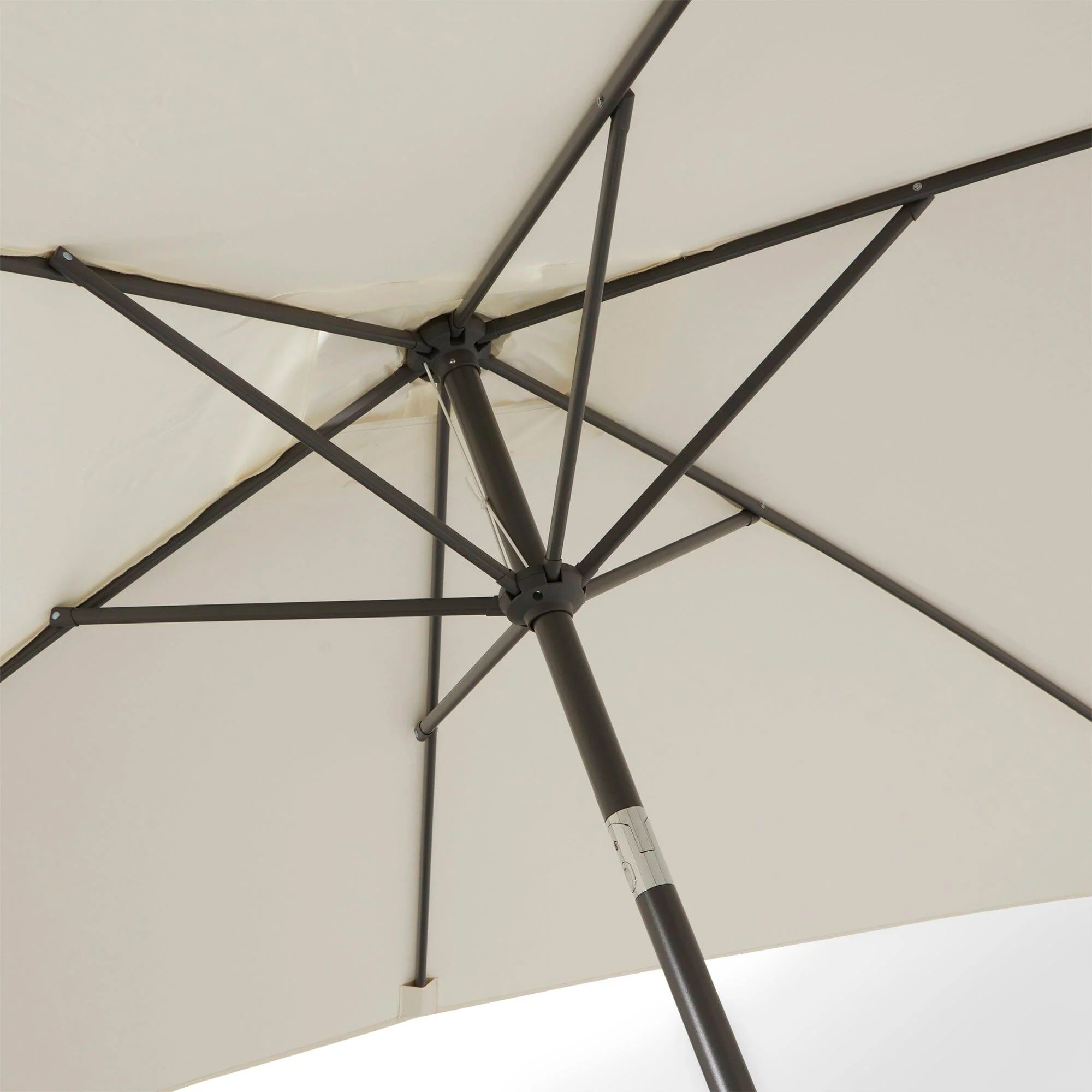 Cube 10 Seater Rattan Outdoor Dining Set with Cream Rectangular Parasol - Natural Brown Weave - Image 12