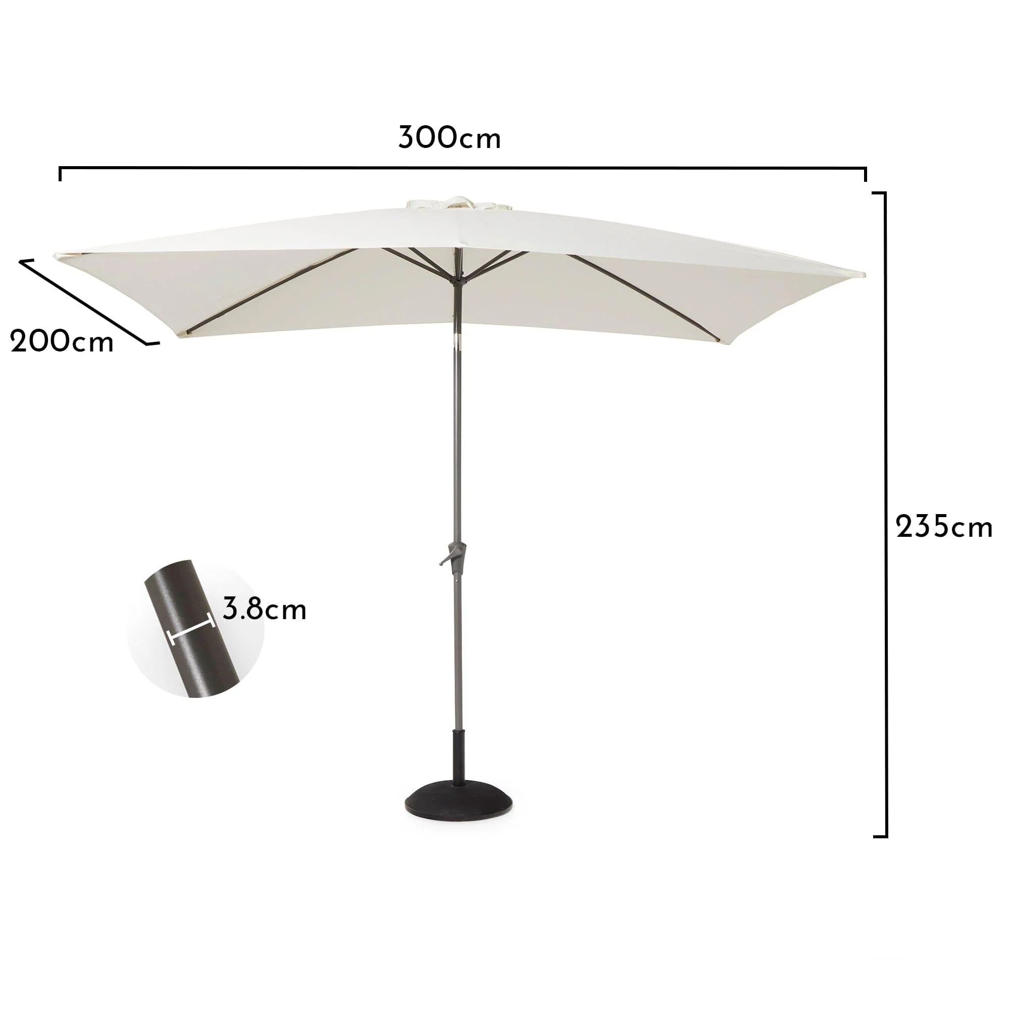 Cube 10 Seater Rattan Outdoor Dining Set with Cream Parasol - Grey Weave Polywood Top - Image 10