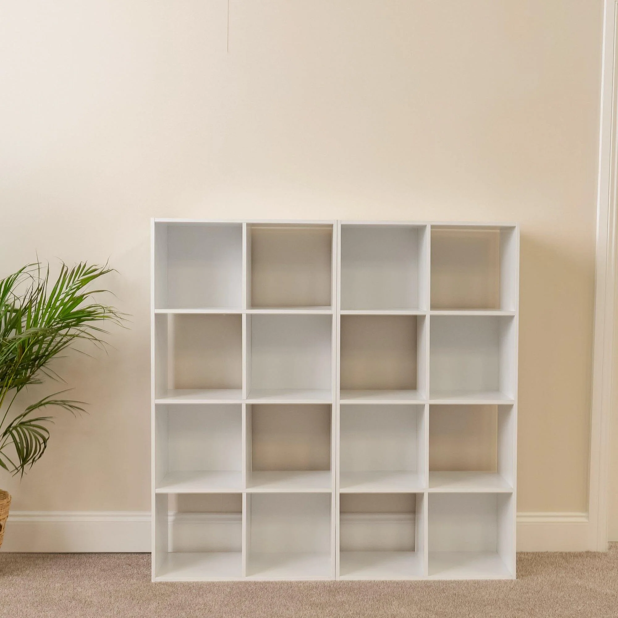 Cara 16 Cube Storage Unit - Chalk White - Two 8x2 Units - Image 2