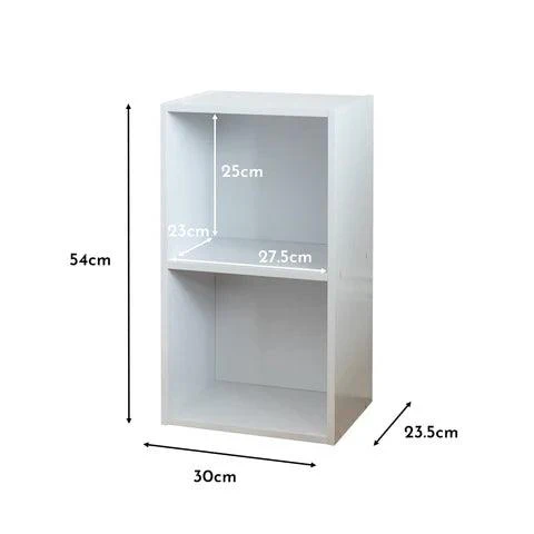 Cara 2 Tier Chalk White Bookcase with 2 x Jute Baskets - Natural - Image 5