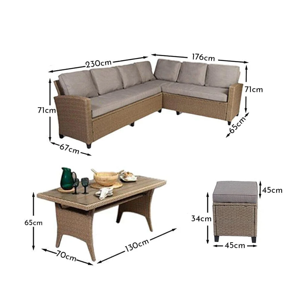 Aston Corner Sofa Cushion Cover Set - Natural brown - Image 5
