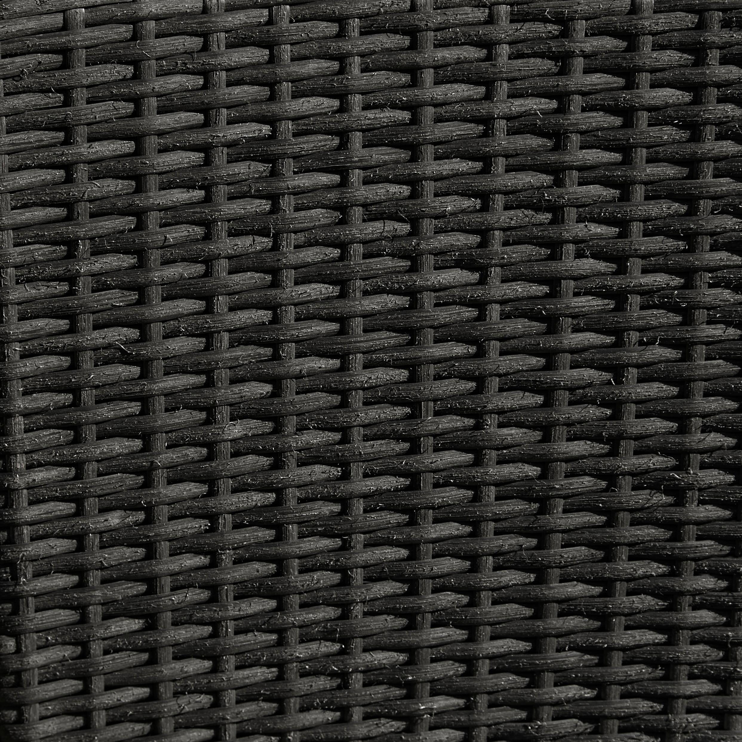Kemble 4 Seater Rattan Round Garden Dining Set with Grey Parasol - Black Weave - Image 9