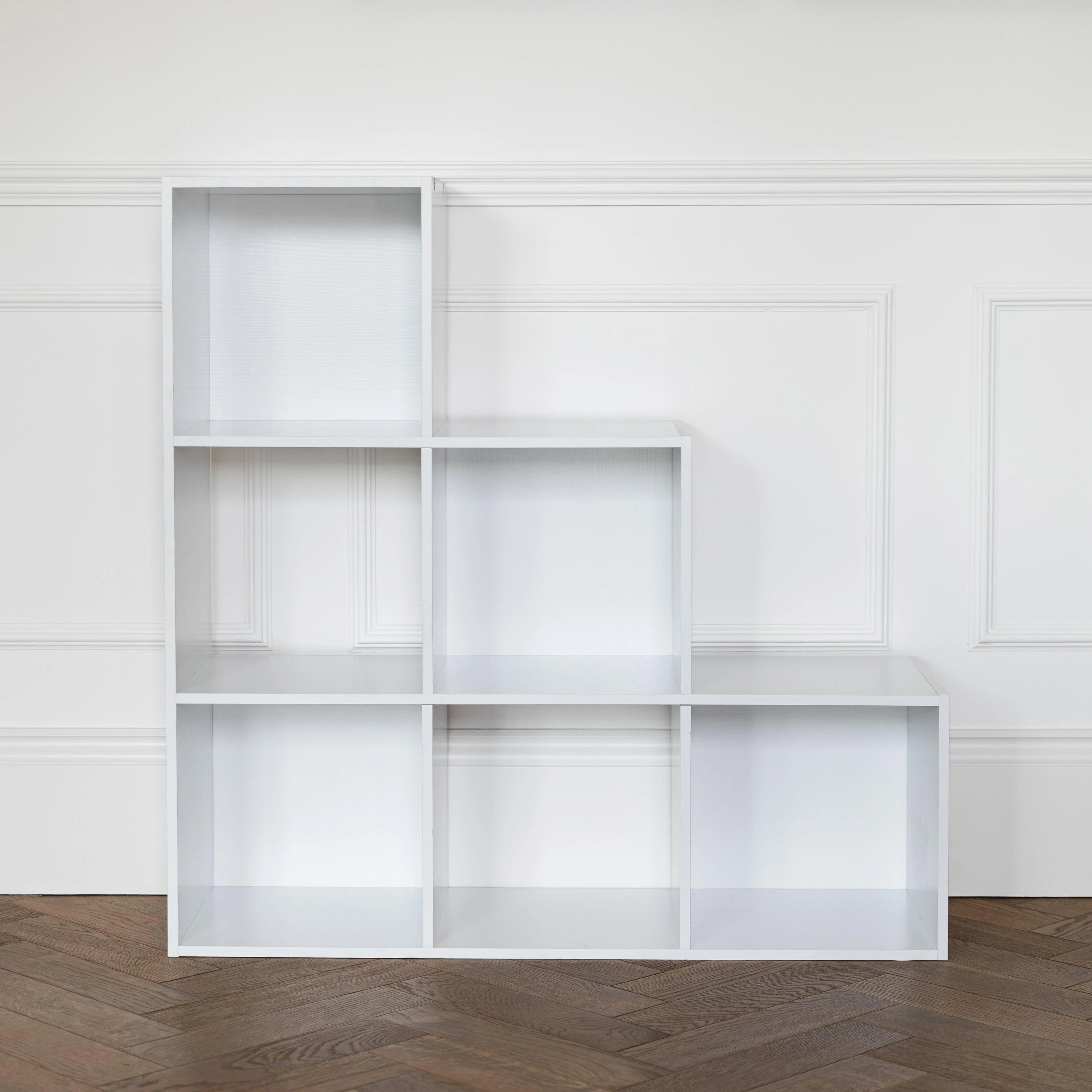Cara 6 Cube Bookcase Ladder Storage Unit - Chalk White - Image 3