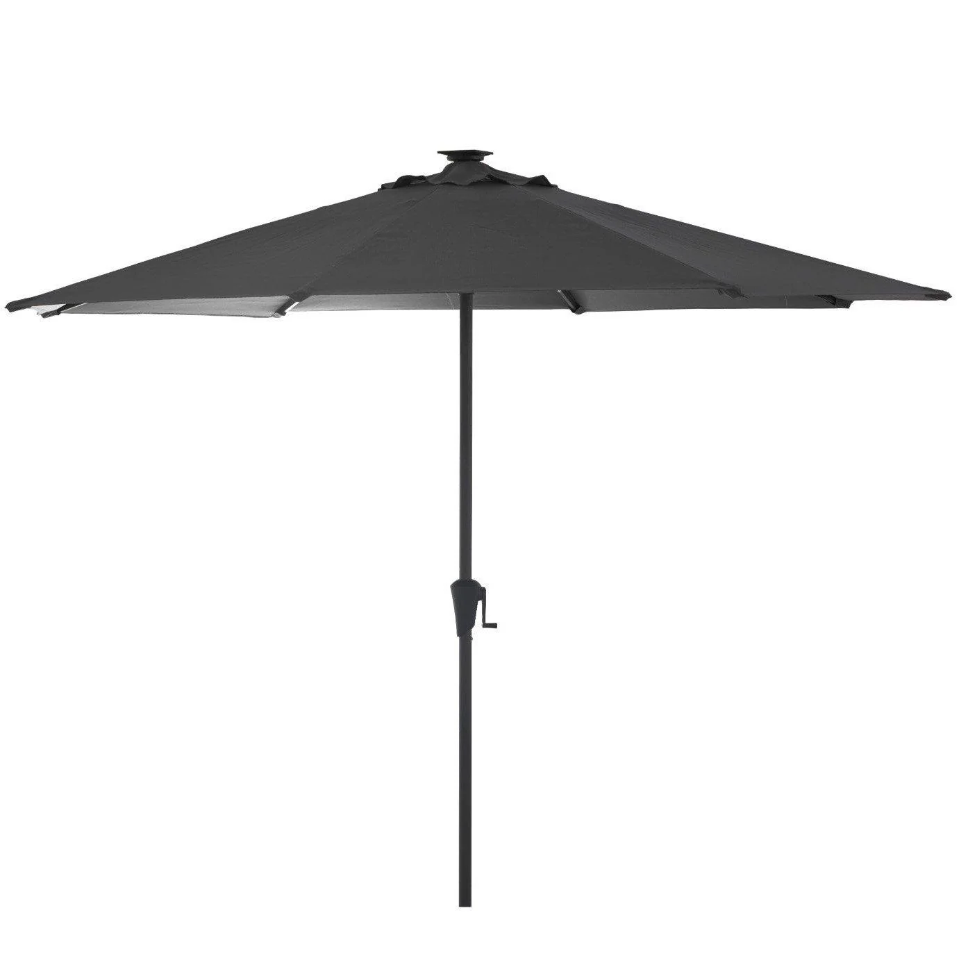 Kemble 6 Seater Rattan Round Garden Dining Set with Grey Parasol - Black Weave - Image 8