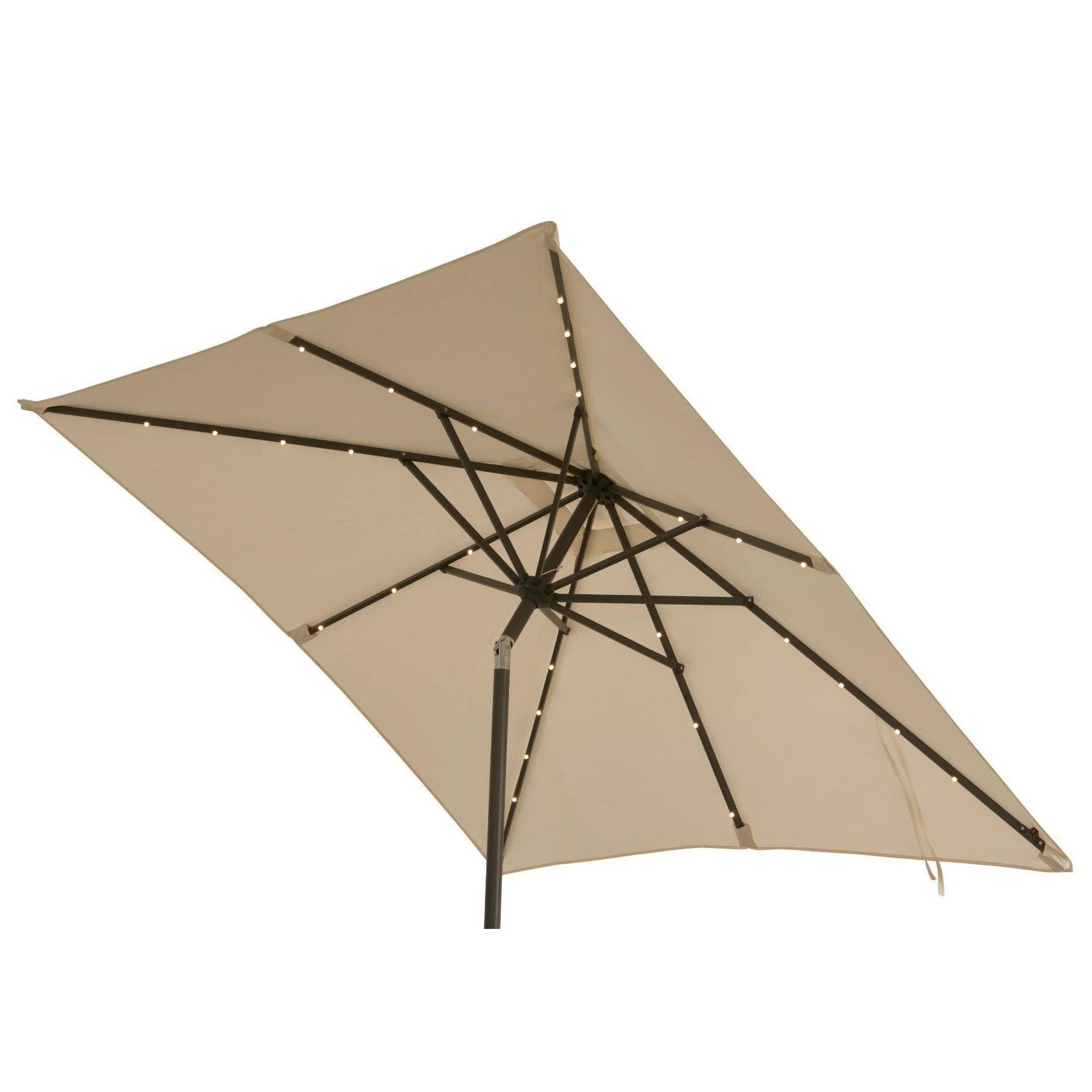 Cube 8 Seater Rattan Outdoor Dining Set with LED Premium Parasol - Grey Weave with Grey Cushion - Image 9