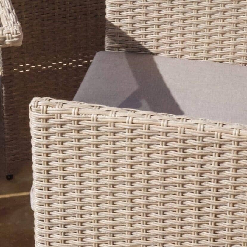 Cube 8 Seater Rattan Outdoor Dining Set - Natural Brown Weave Polywood Top - Image 3