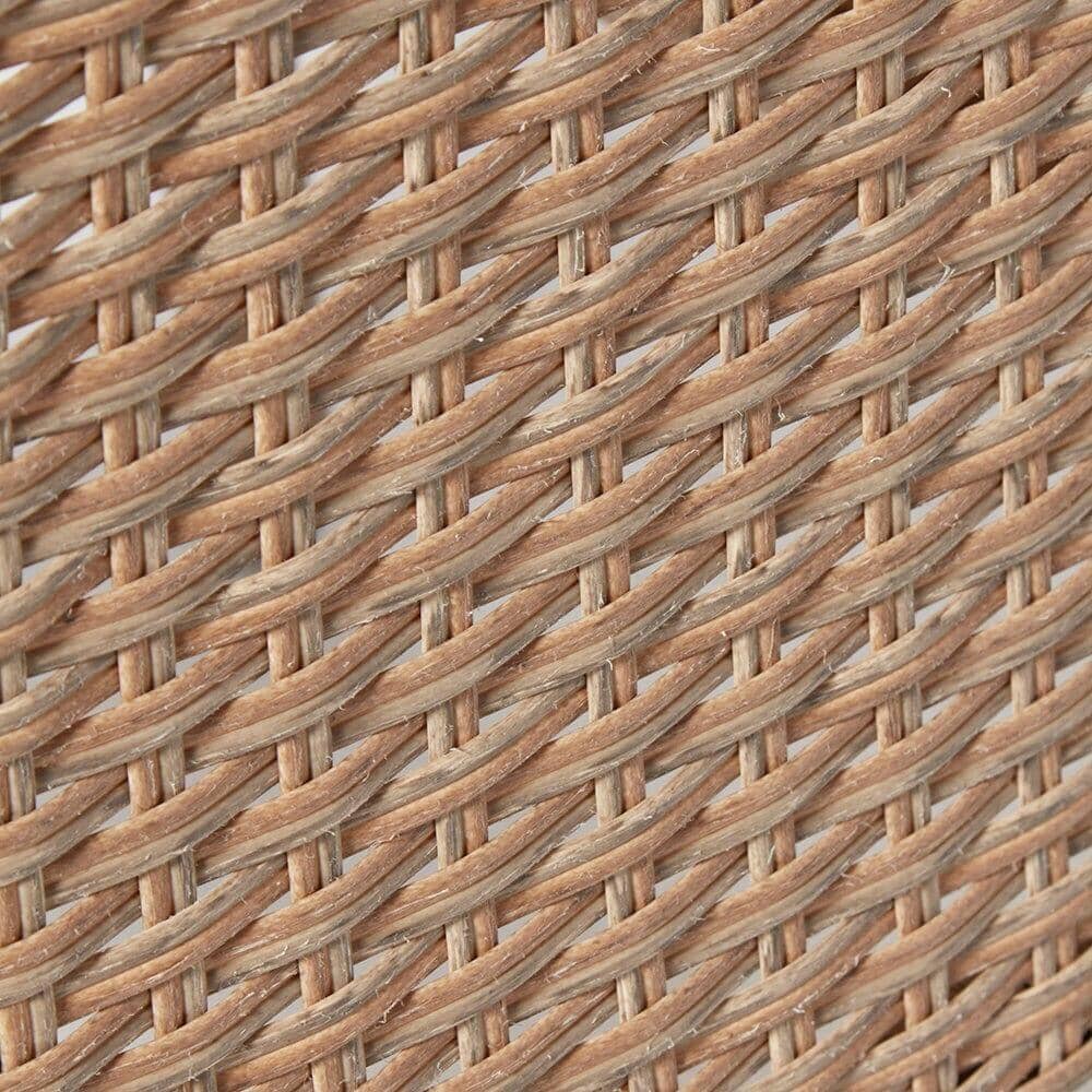 Cube 8 Seater Rattan Outdoor Dining Set with Cream Parasol - Natural Brown Weave Polywood Top - Image 10