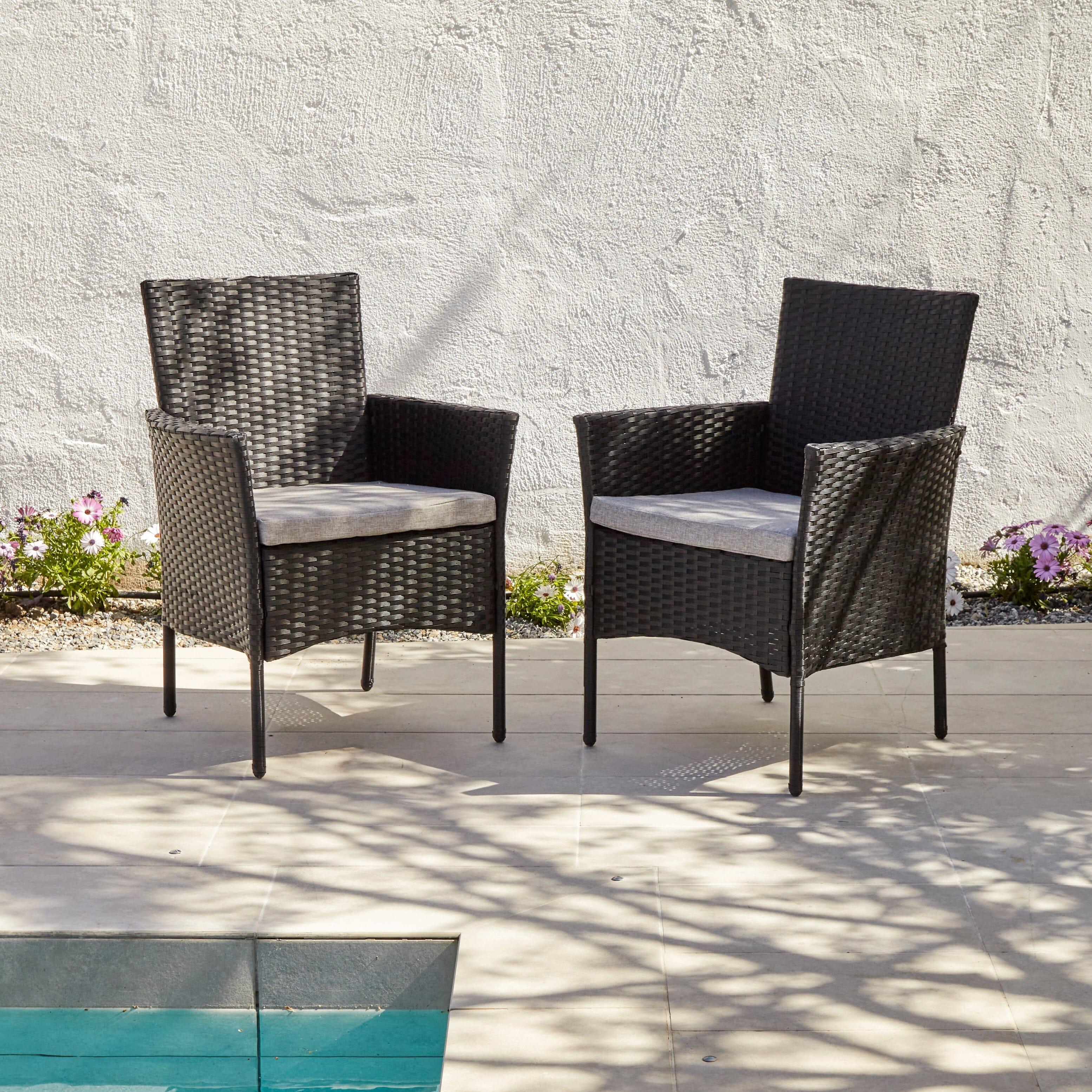Kemble 8 Seater Round Garden Dining Set - Black - Image 2