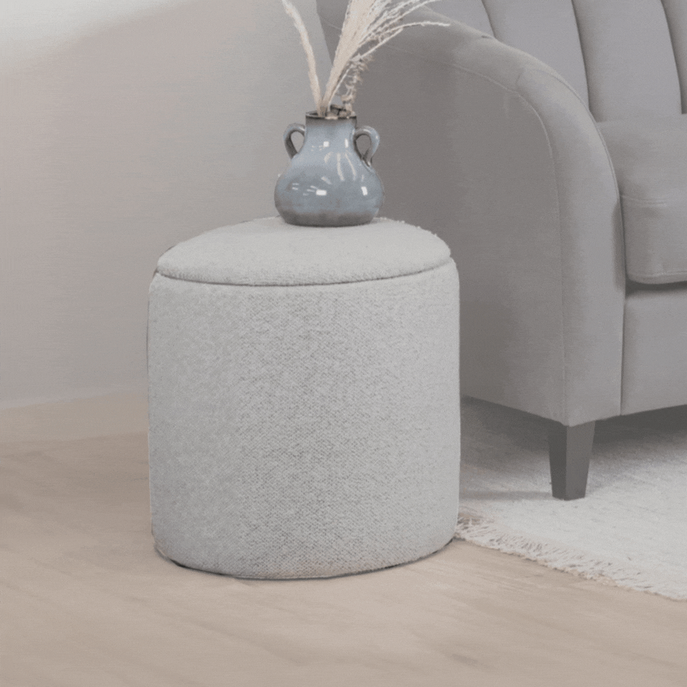 Abigail Storage Pouffe/Footstool - Dove Grey - Image 2
