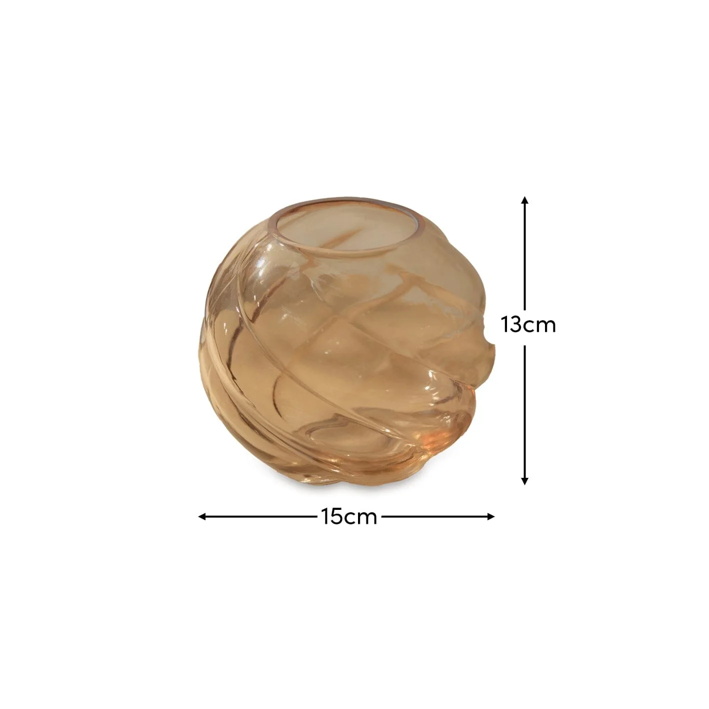 Adria 13cm Glass Vase - Champagne - Image 6