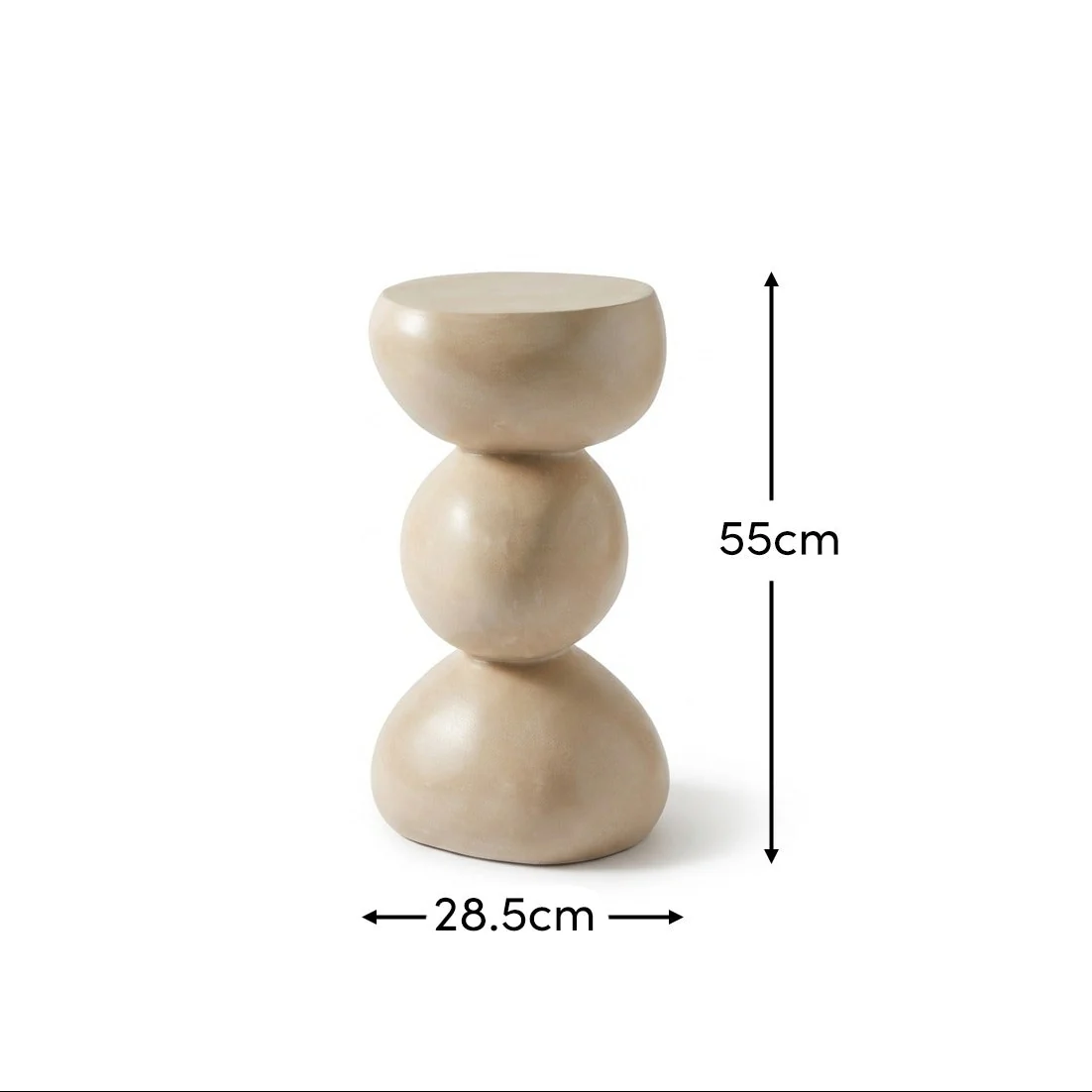 Alder Small Concrete Garden Side Table - Sand - Image 6