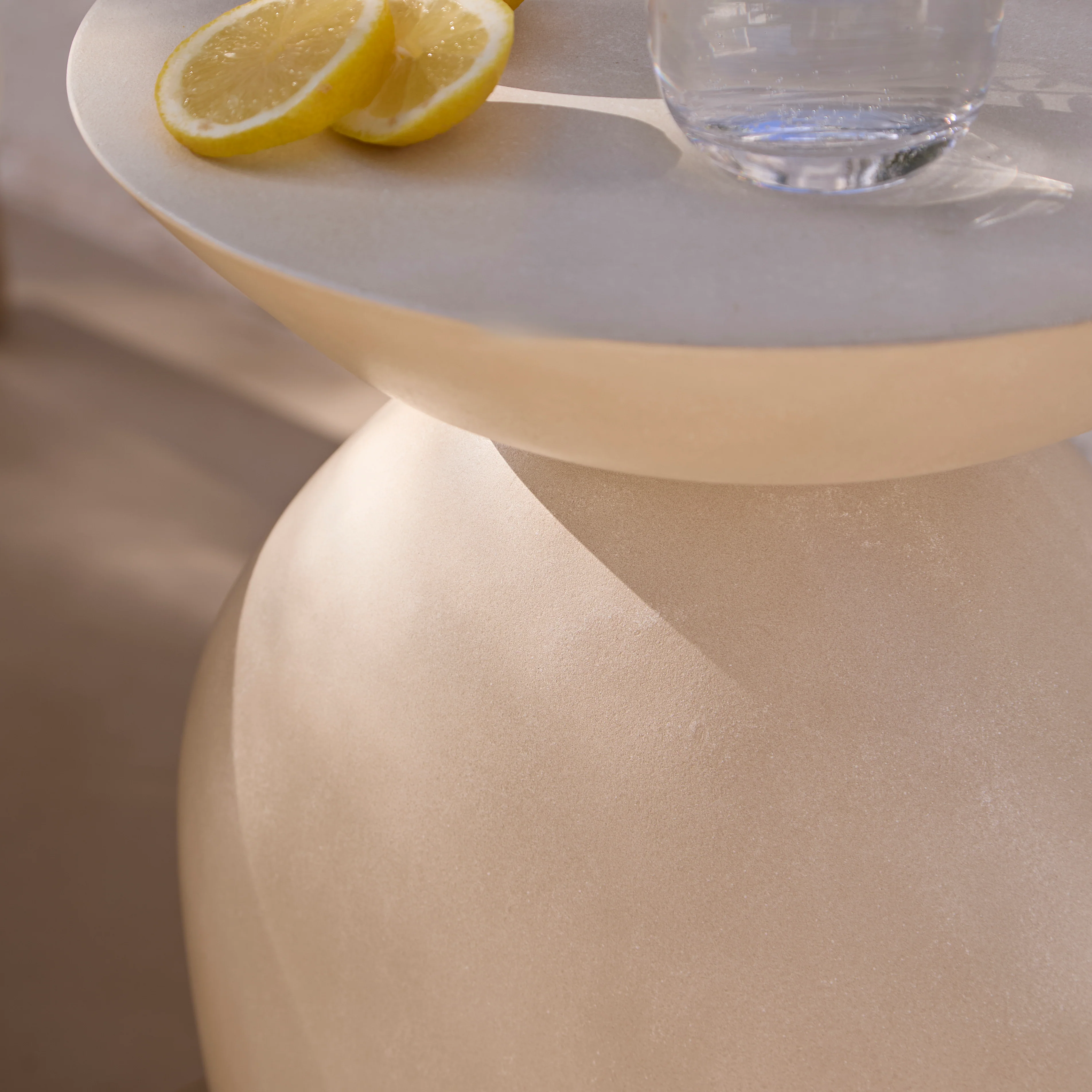Alder Concrete Garden Side Table - Sand - Image 4