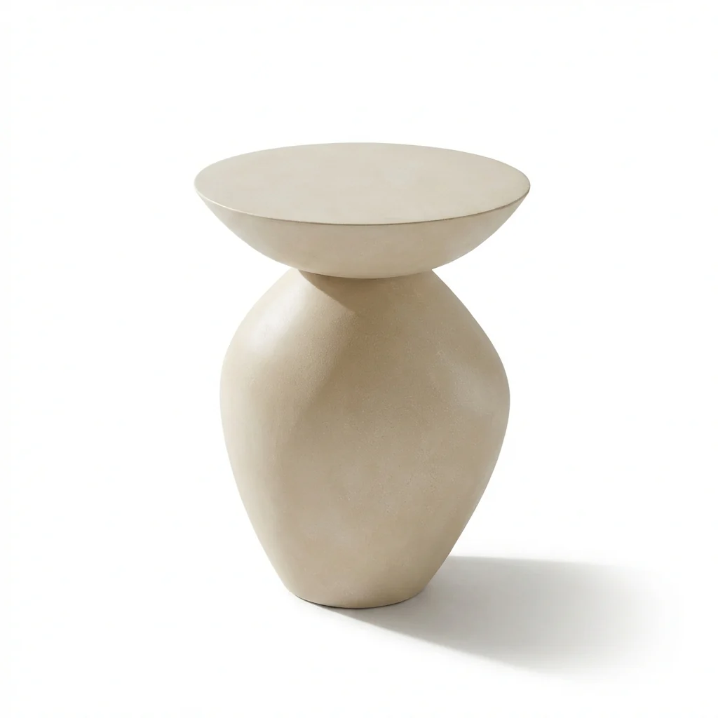 Alder Concrete Garden Side Table - Sand - Image 5