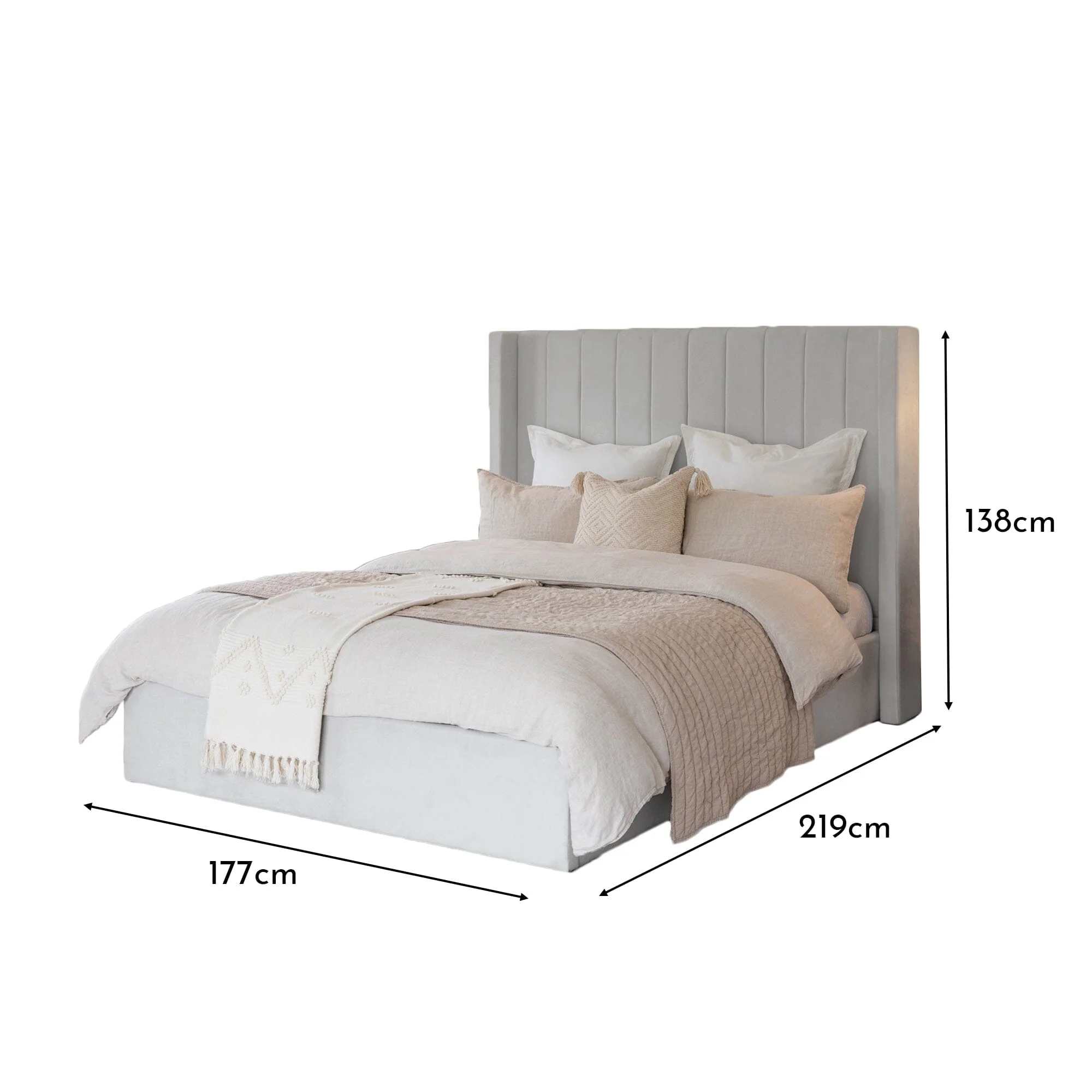 Alice King Ottoman Bed - Cloud Grey - Image 9