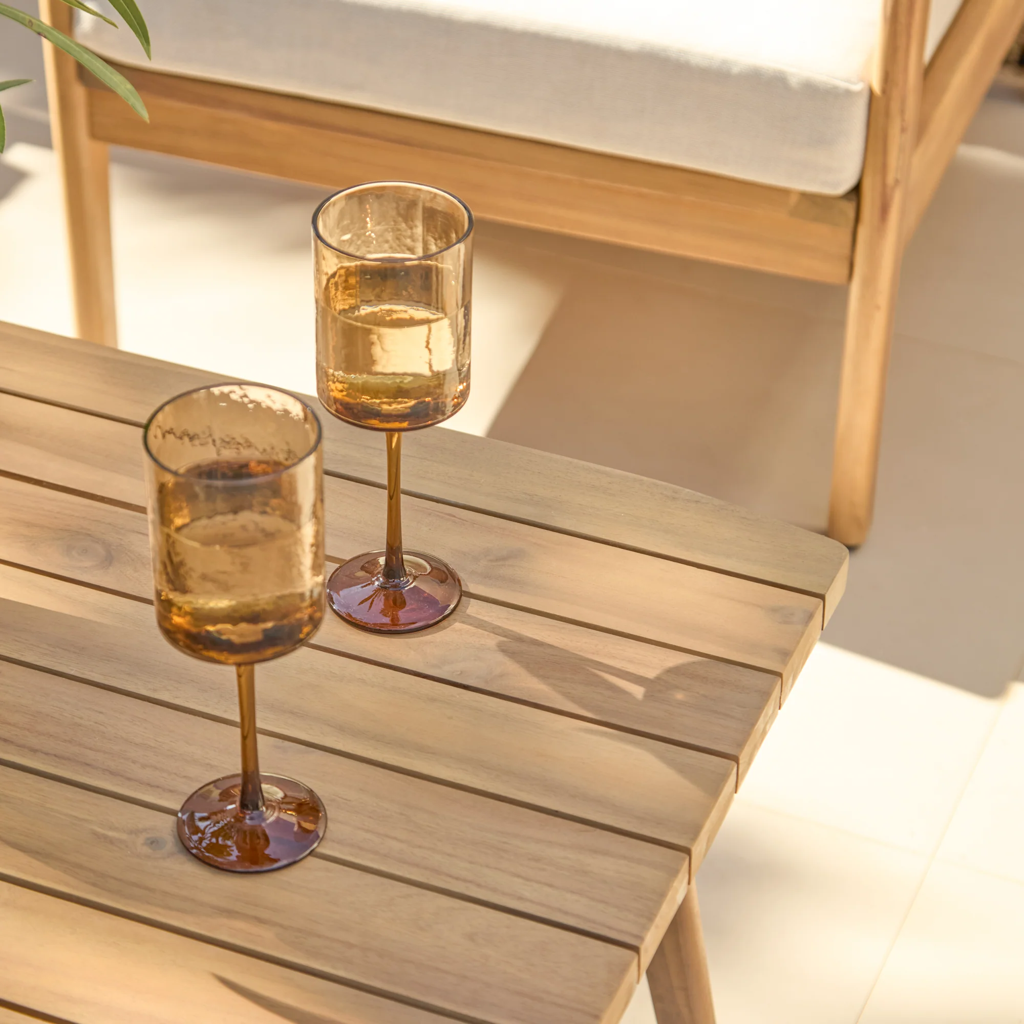Alora Wooden Garden Conversation Set - White Acacia - Image 9