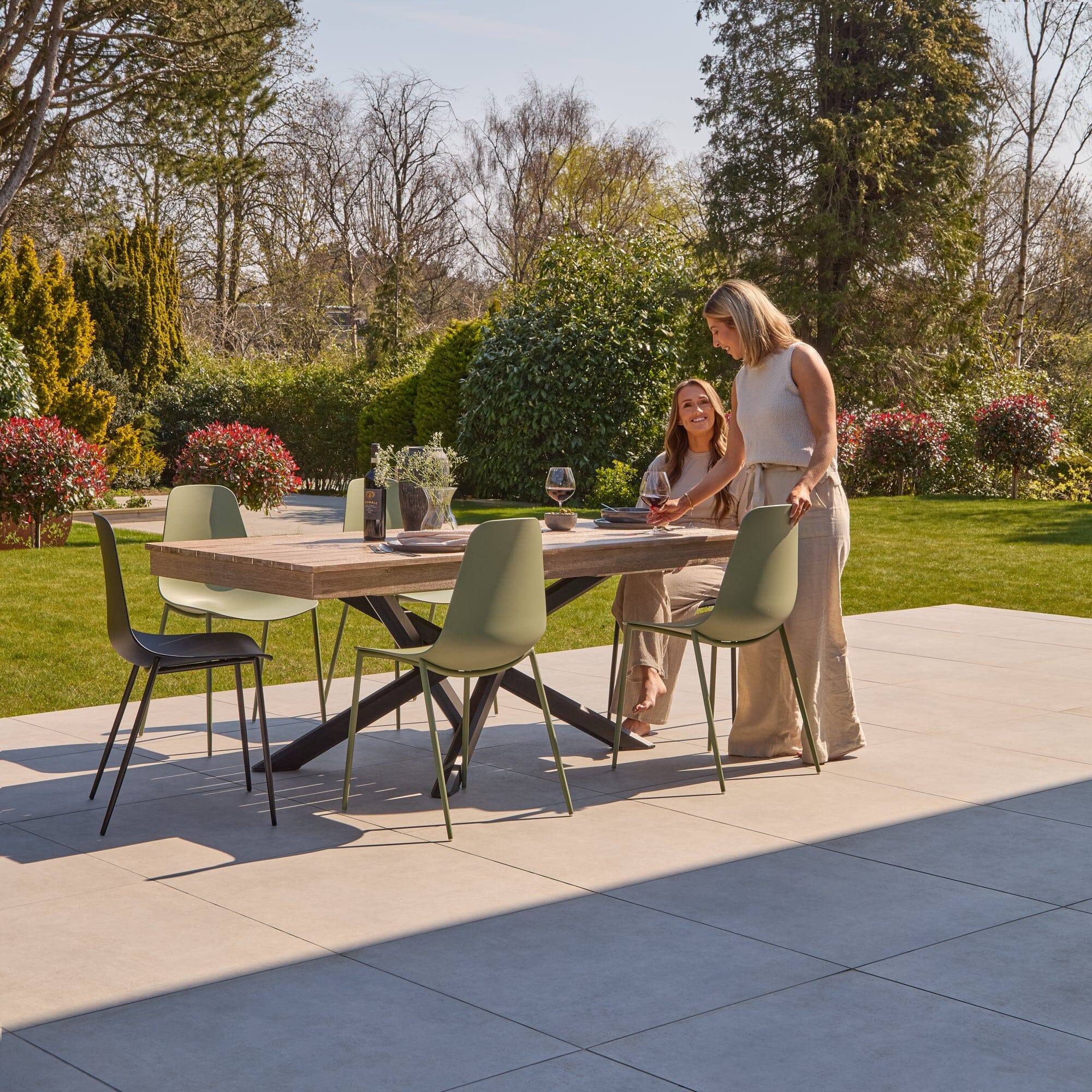 Amelia 6 Seater Wooden Garden Dining Set with Wren Chairs - Image 5