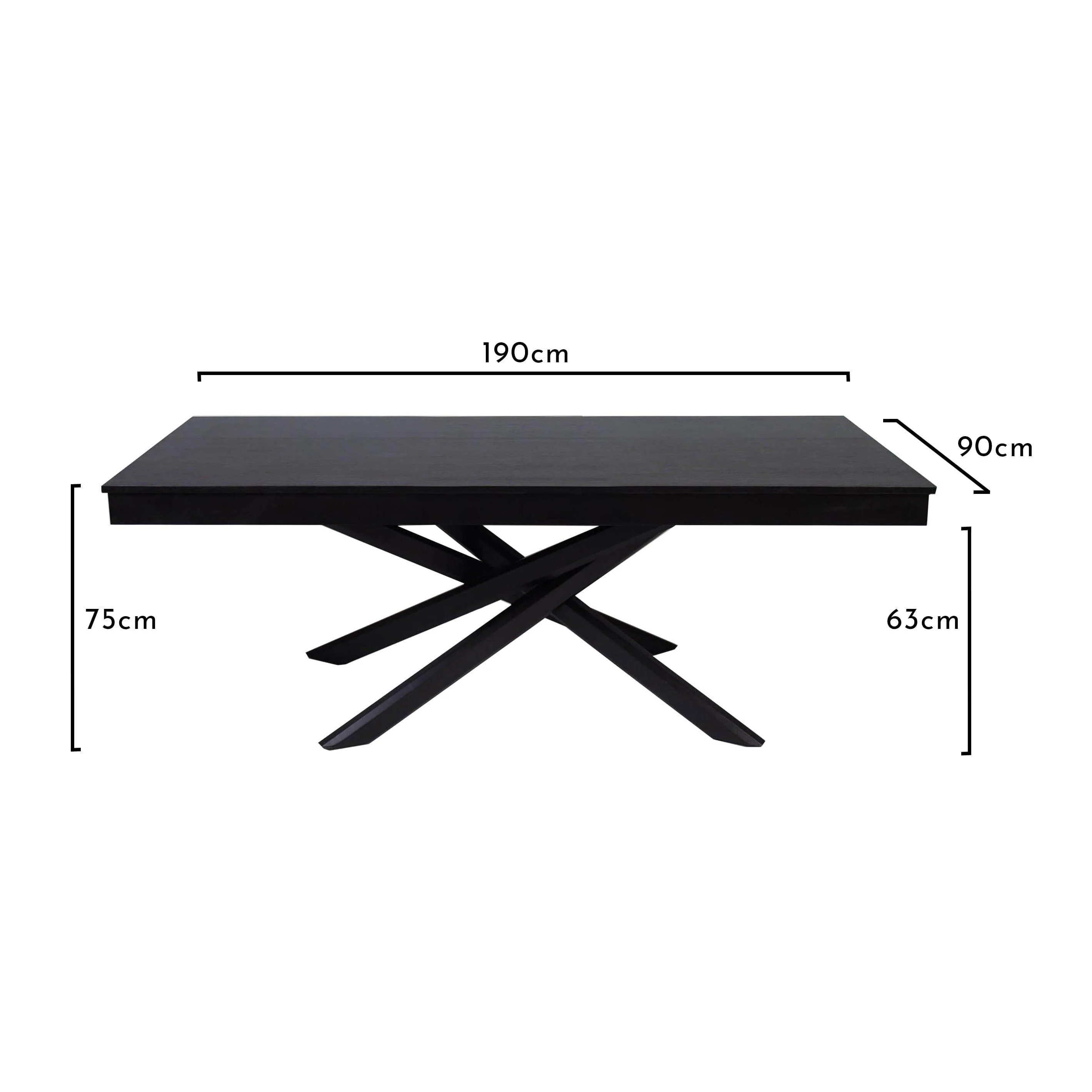 Amelia Black Dining Table Set - 6 Seater - Freya Blue Carver Chairs - Black Legs - Image 8