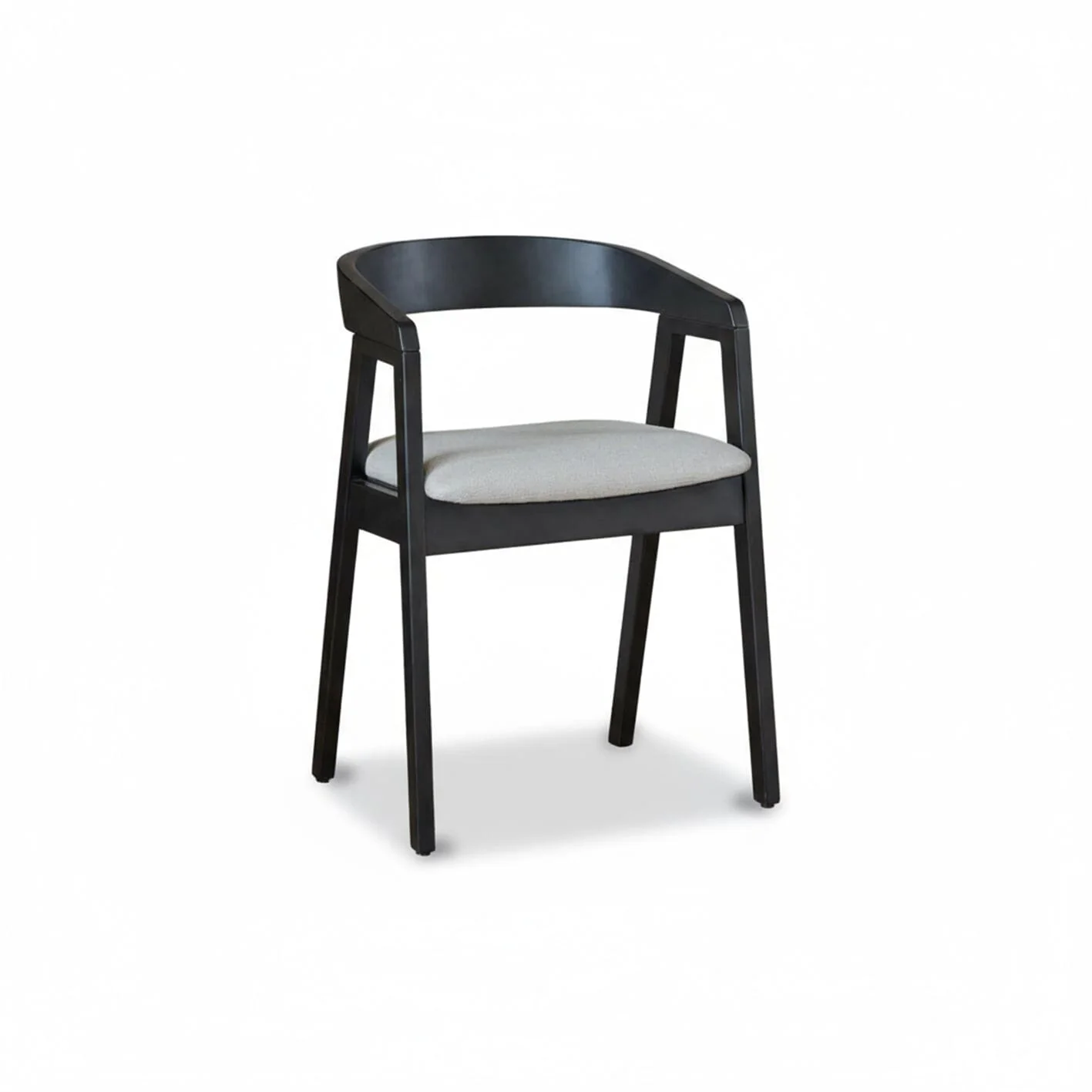 Amelia Black Oak Oval Extending Dining Table Set - 4 Seater - Ella Black Oak Carver Chairs - Fawn Linen - Image 11