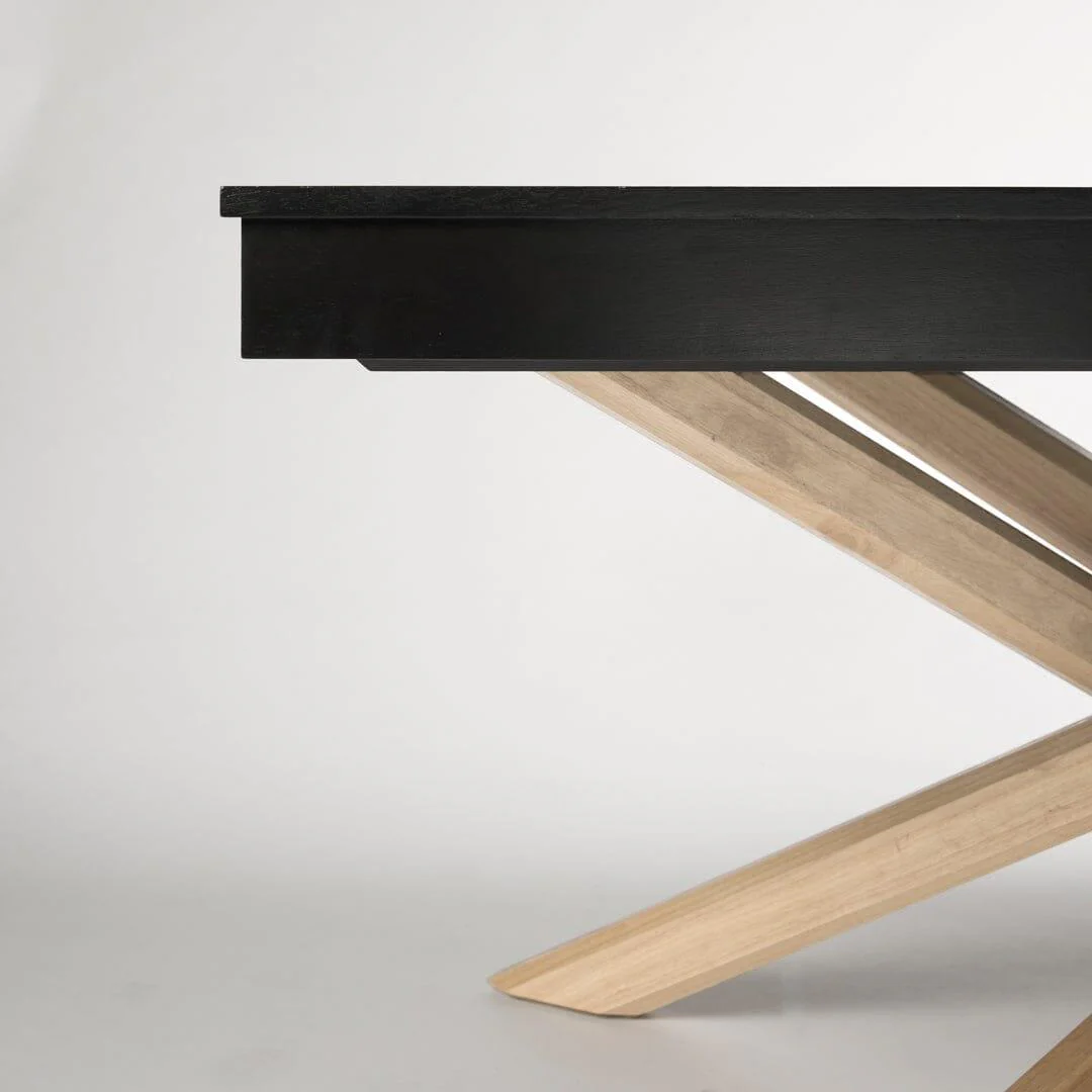 Outlet - Amelia Black Wood Non-Extendable Dining Table - Whitewash Legs - Image 3