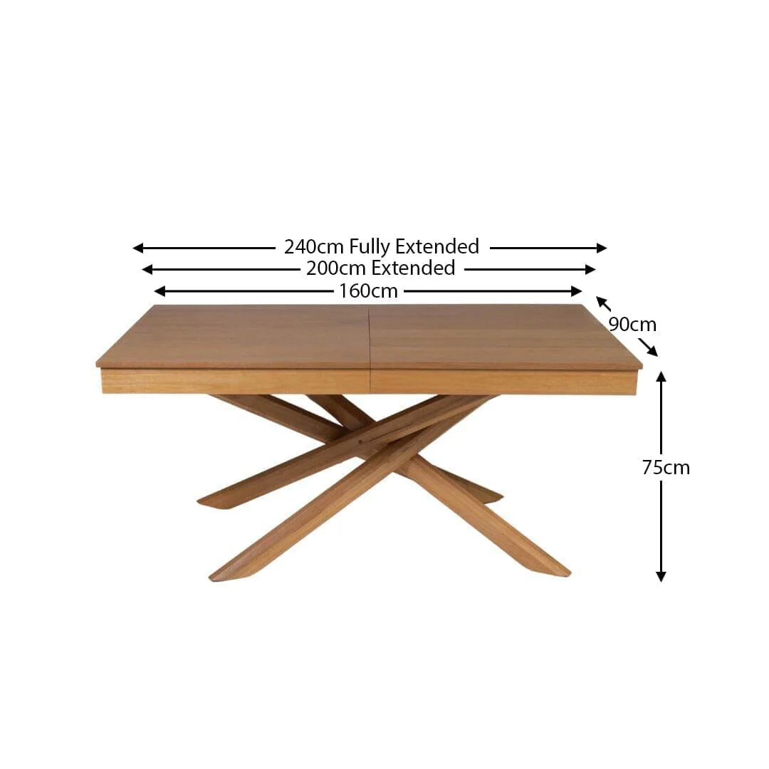 Amelia Oak Wood Dining Table - Extendable - Image 9