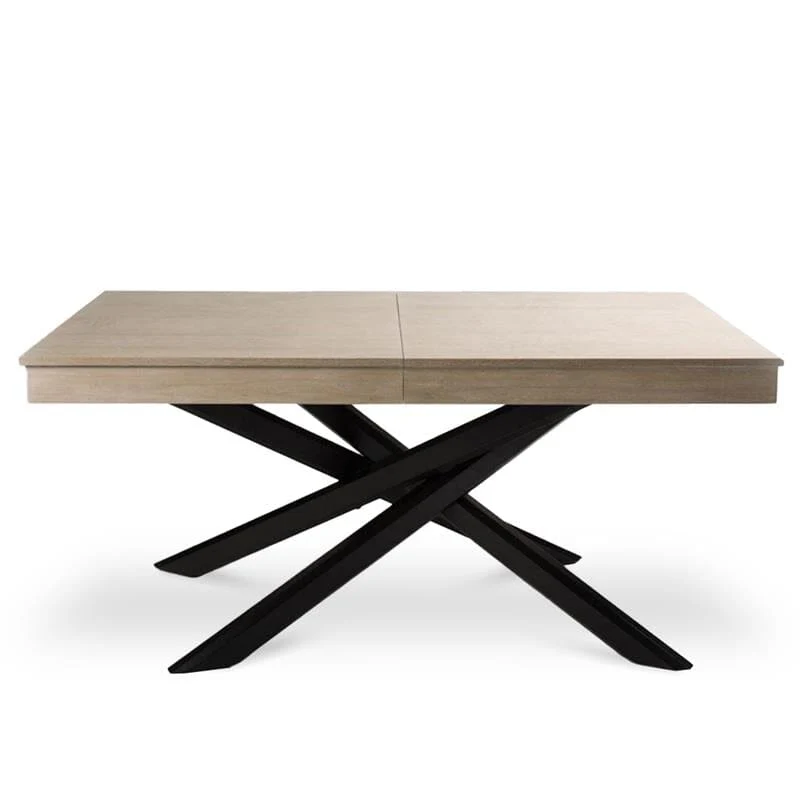 Amelia Whitewash Wood Dining Table - Extendable - Black Legs - Image 12