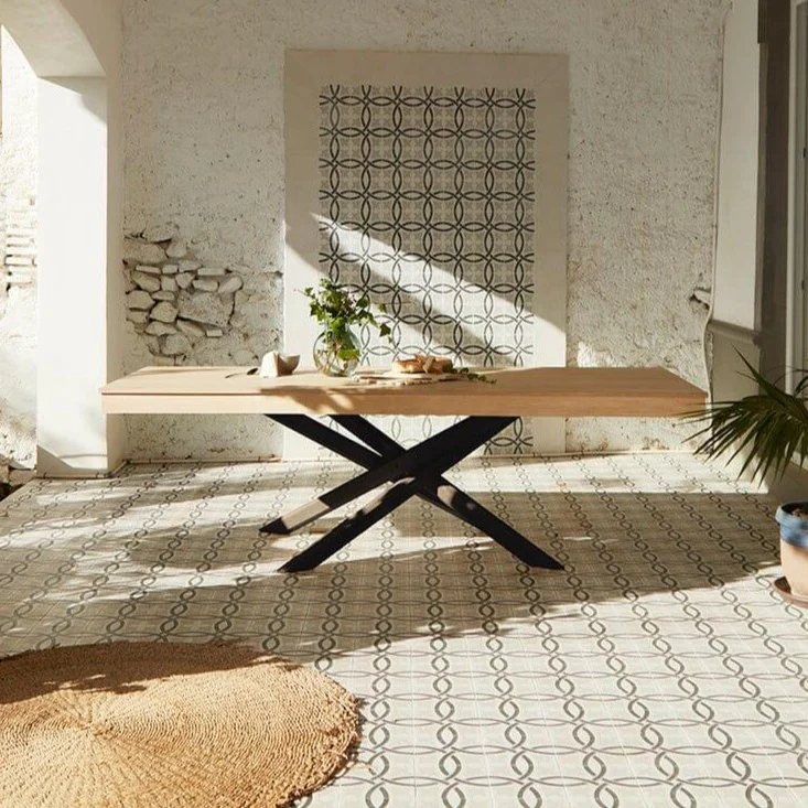 Amelia Whitewash Wood Dining Table - Extendable - Black Legs - Image 7
