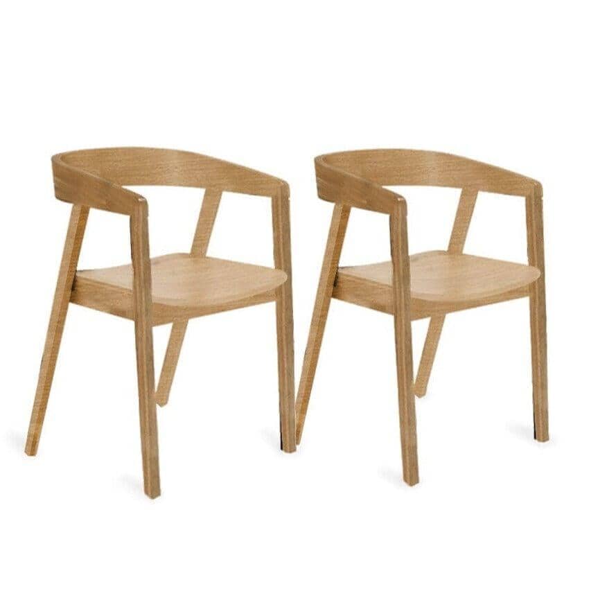 Amelia Pale Oak Dining Table Set - 6 Seater - Pale Oak Armchairs - Image 5