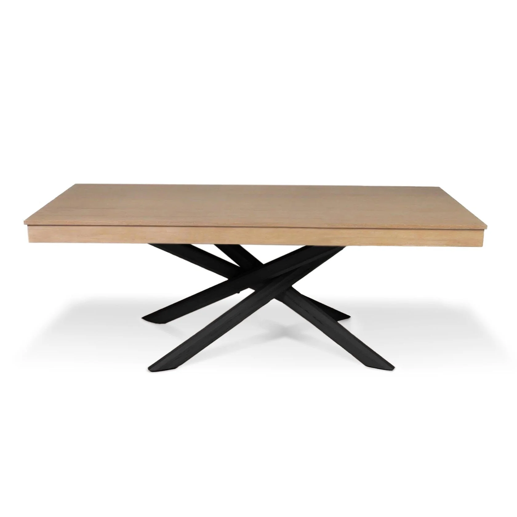 Amelia Whitewash Dining Table Set - 6 Seater - Bella Soft Beige Dining Chairs - Black Legs - Image 6