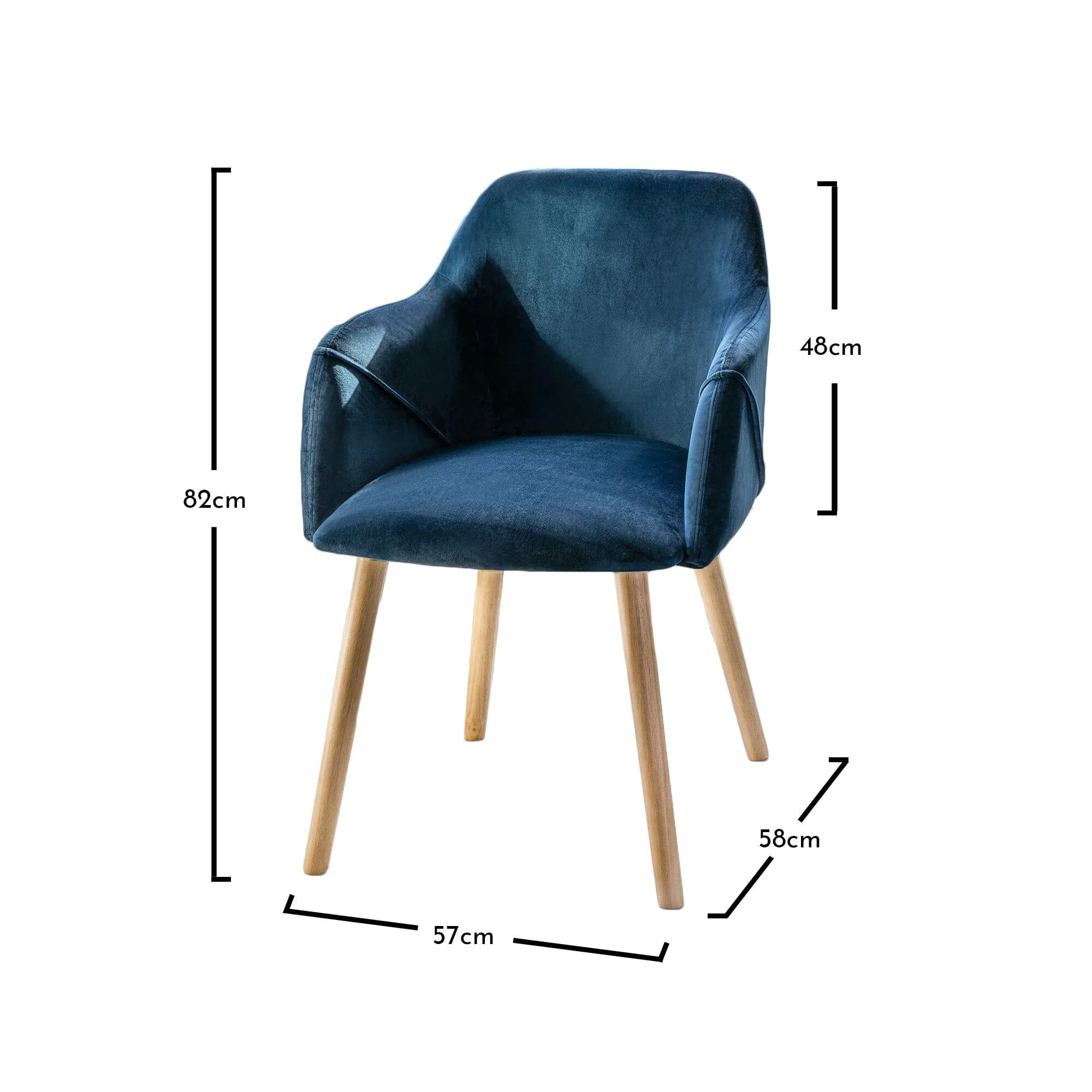 Amelia Whitewash Dining Table Set - 6 Seater - Freya Blue Carver Chairs - Whitewash Oak Legs - Image 8