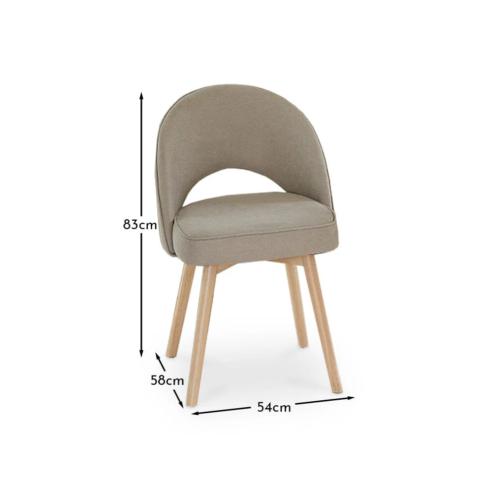 Amelia Whitewash Dining Table Set - 6 Seater - Marilyn Soft Beige Dining Chairs - Whitewash Legs - Image 12