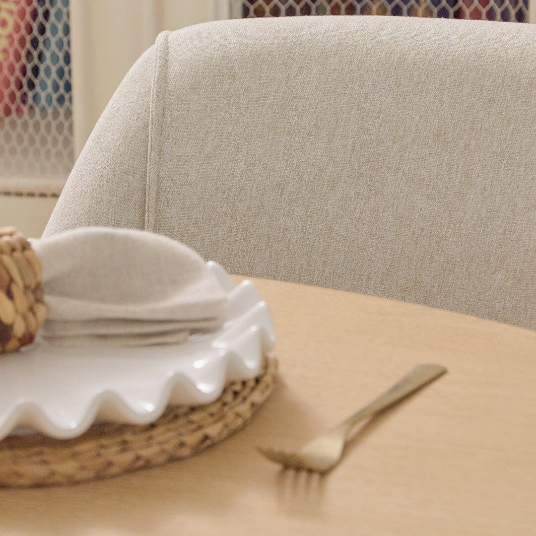 Amelia Whitewash Oval Extending Dining Table Set - 4 Seater - Freya Sand Dining Chairs - Whitewash Oak Legs - Image 10