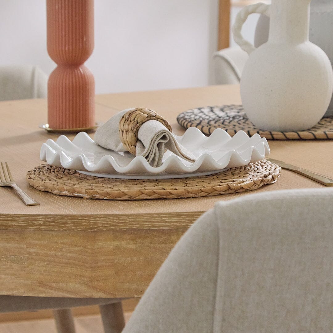 Amelia Whitewash Oval Extending Dining Table Set - 4 Seater - Freya Sand Dining Chairs - Whitewash Oak Legs - Image 9