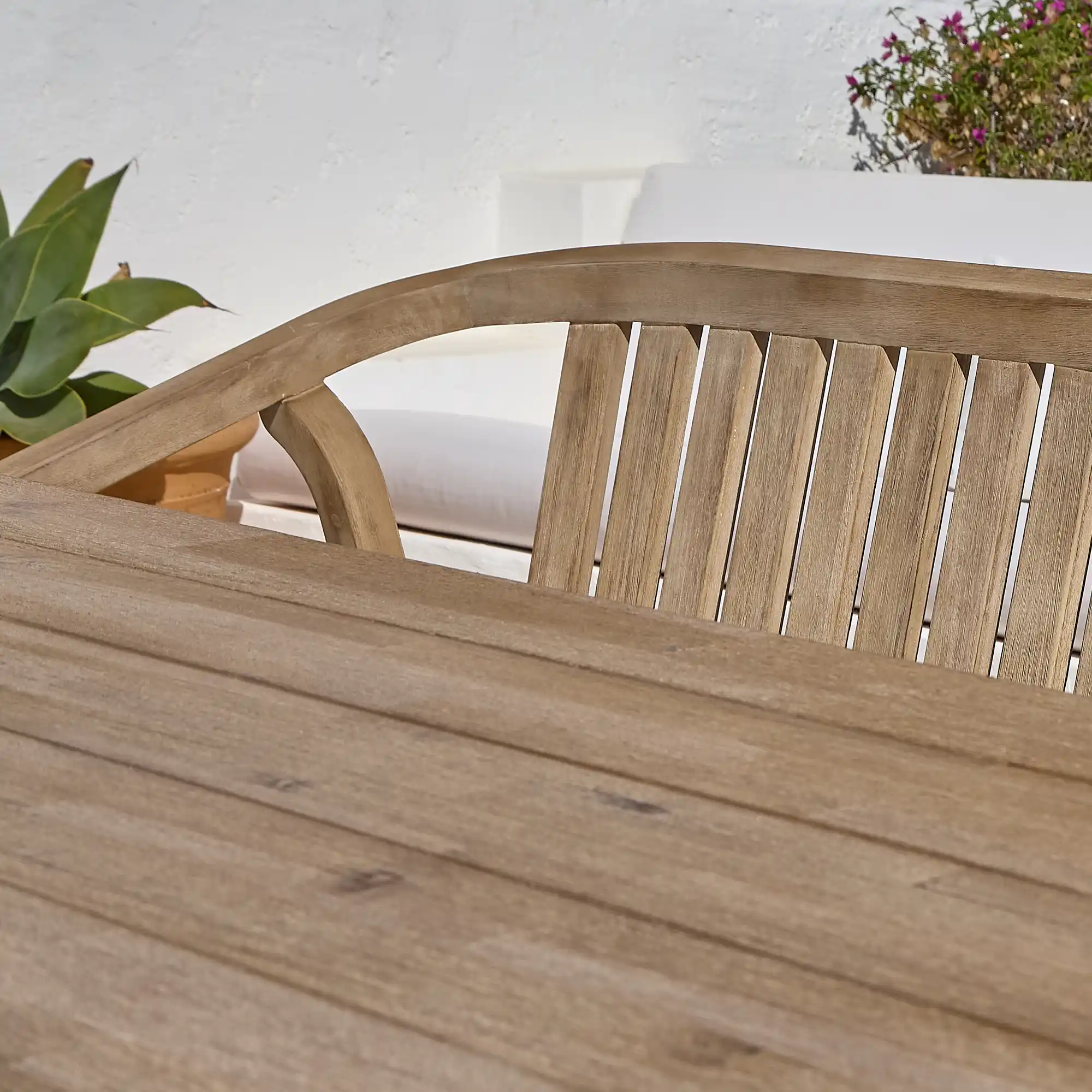 Amelia 6 Seater Wooden Garden Dining Set with 2 Shiro Chairs & 2 Benches - Image 13