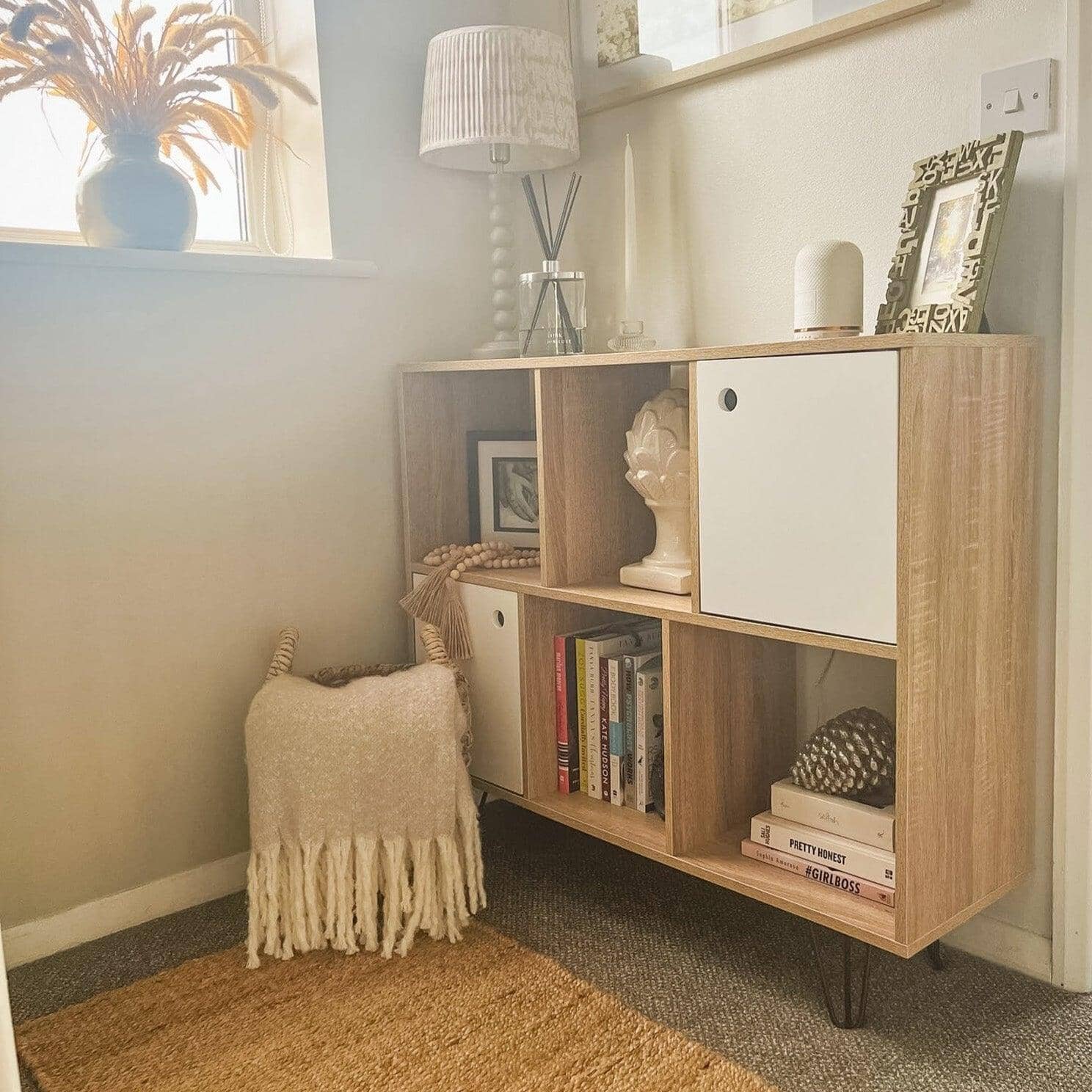 Anderson Cube Storage Unit - Oak Effect with White Cupboards - Image 4