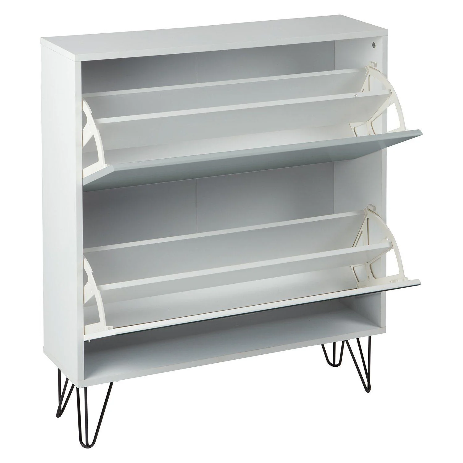 Anderson Shoe Cabinet - 2 Door - White & Grey - Image 8