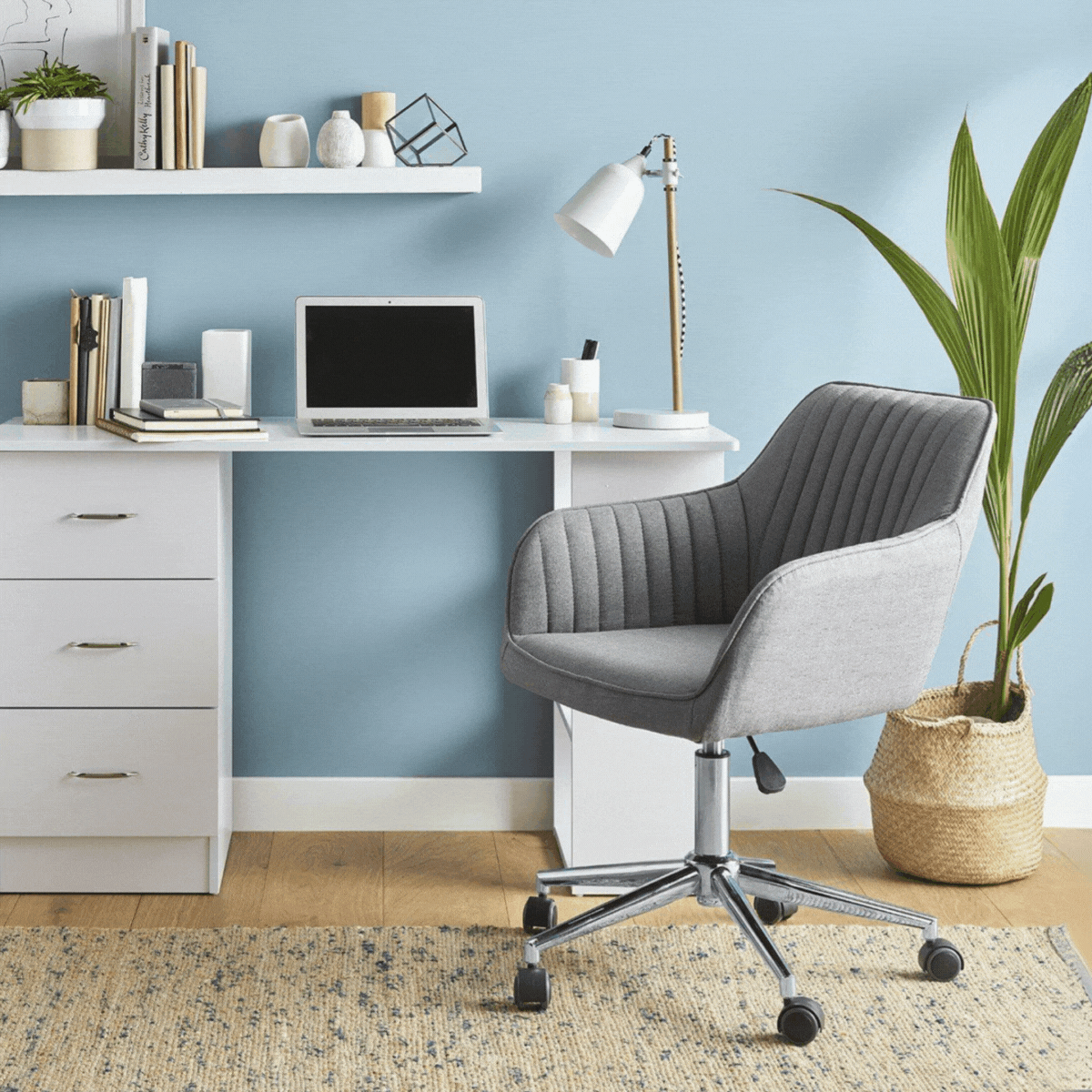 Anna Office Swivel Chair - Grey - Image 4