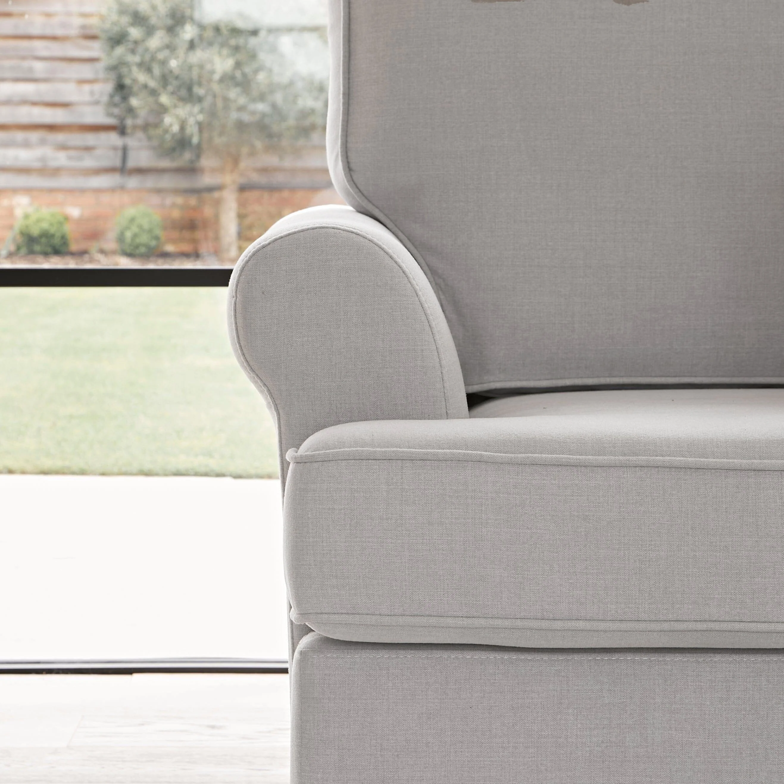 Annabelle 3 Seater Sofa - Cloud Grey with Pale Oak Legs - Image 5