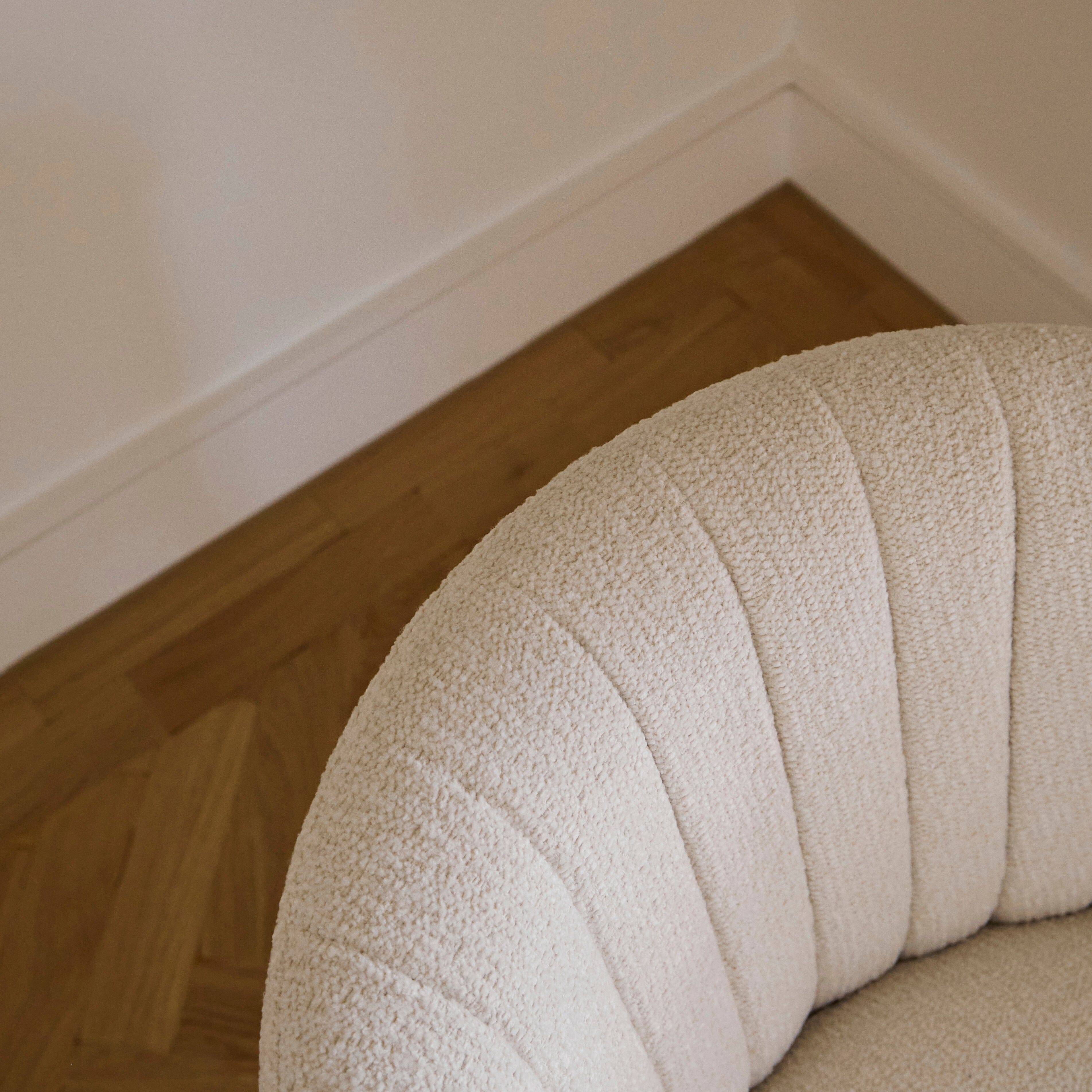 Arabella Office Swivel Chair - Light Beige Boucle with Gold Legs - Image 5