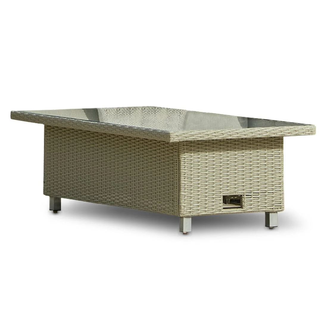 Aria 5 Seater Rattan Corner Sofa with Raised Dining Coffee Table - Grey - Image 12