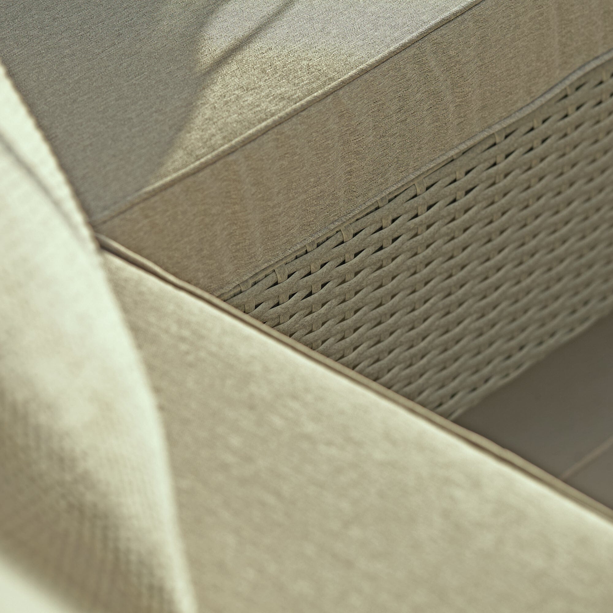 Aria 5 Seater Rattan Corner Sofa with Raised Dining Coffee Table - Grey - Image 6