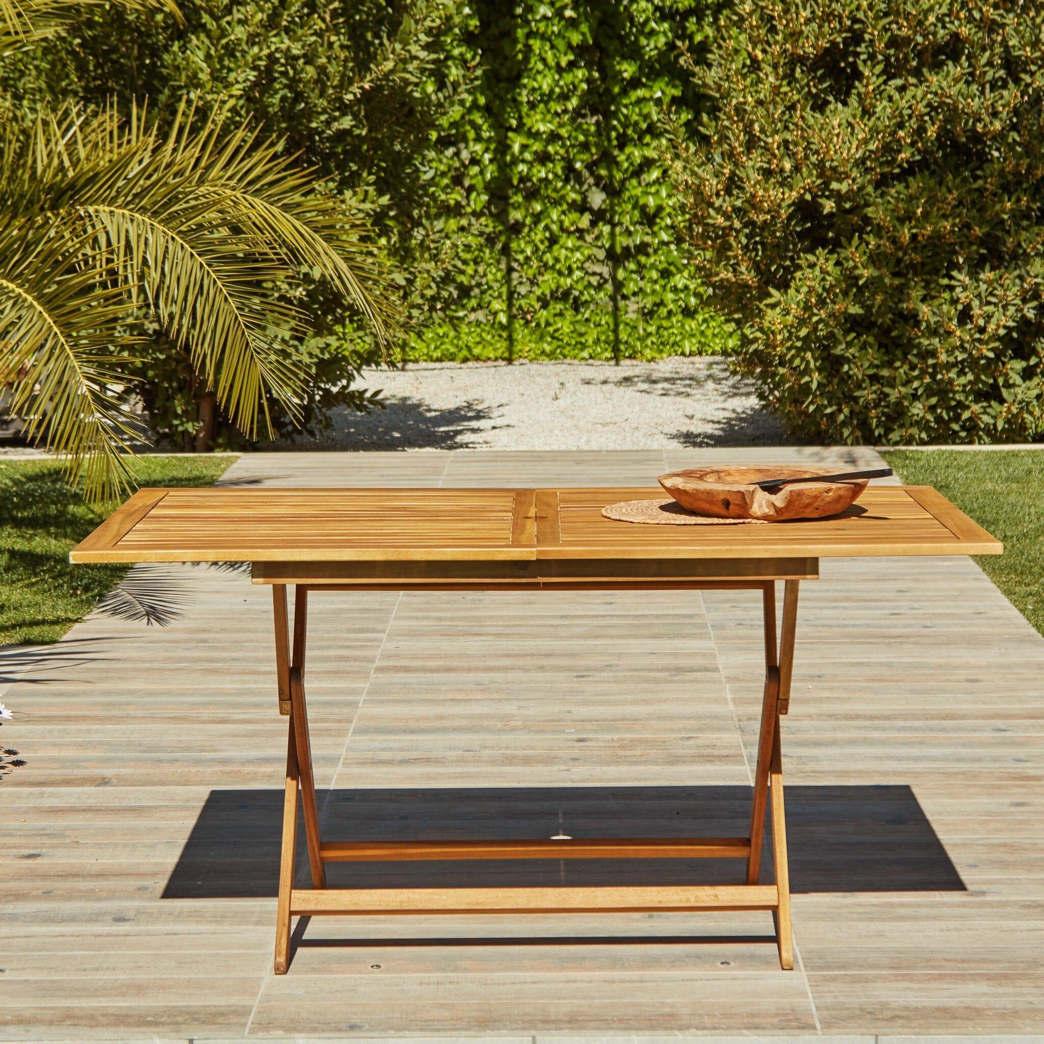 Ashby 6 Seater Wooden Rectangular Garden Dining Set with Cream Parasol- 150cm - Image 9