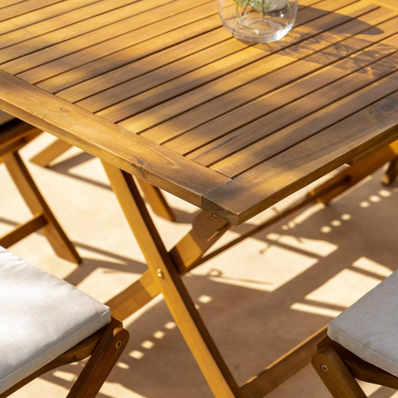 Ashby 6 Seater Wooden Rectangular Garden Dining Set - 150cm - Image 5
