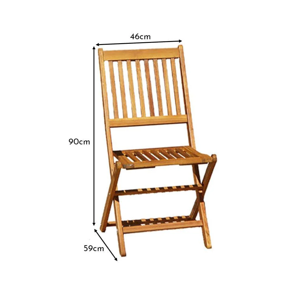 Outlet - Ashby Wooden Armless Garden Folding Chairs - Set of 2 - Image 13