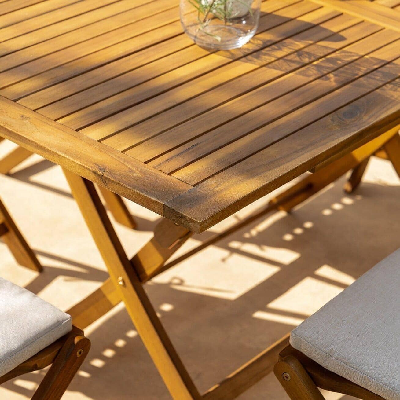 Ashby 4 Seater Wooden Rectangle Folding Dining Table - 120cm - Image 5