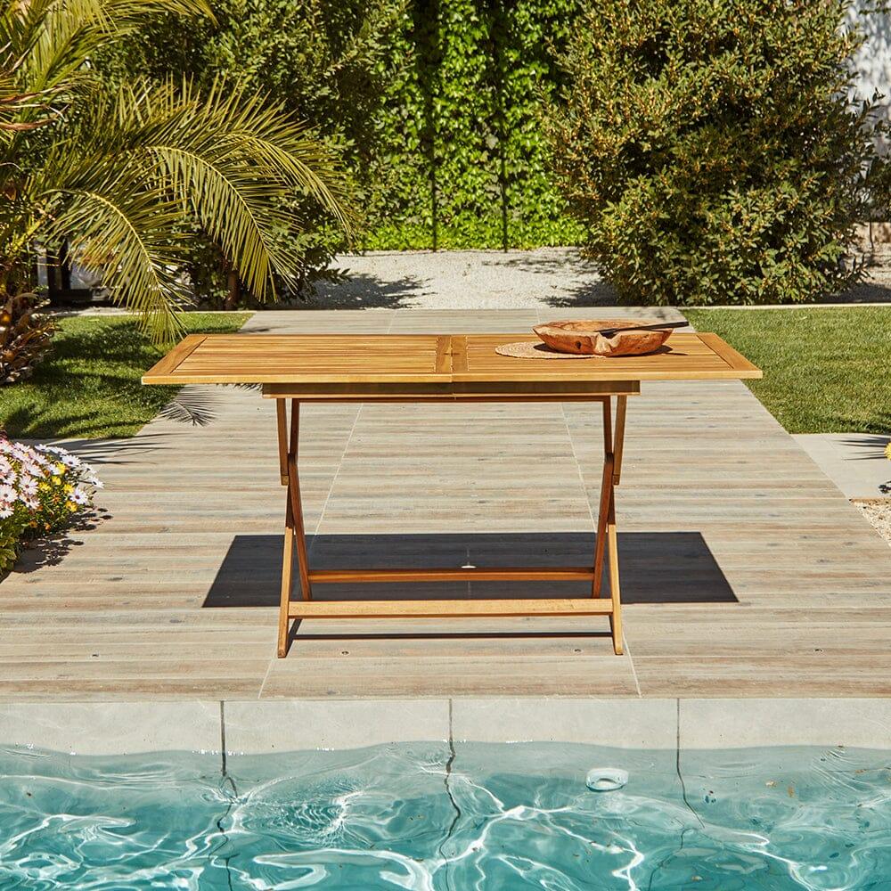 Ashby 4 Seater Wooden Rectangle Folding Dining Table - 120cm - Image 7