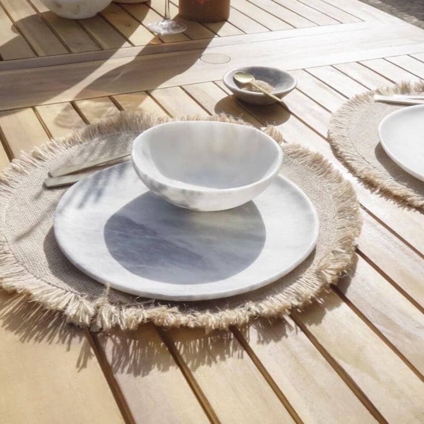 Aspen 6 Seater Wooden Extendable Garden Dining Set with Cushions & Cream LED Premium Parasol  - 160cm to 240cm - Image 7