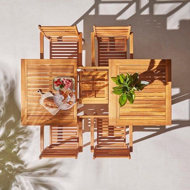 Aspen 4 Seater Wooden Garden Dining Set with Cream Parasol - 140cm to 200cm - Image 9