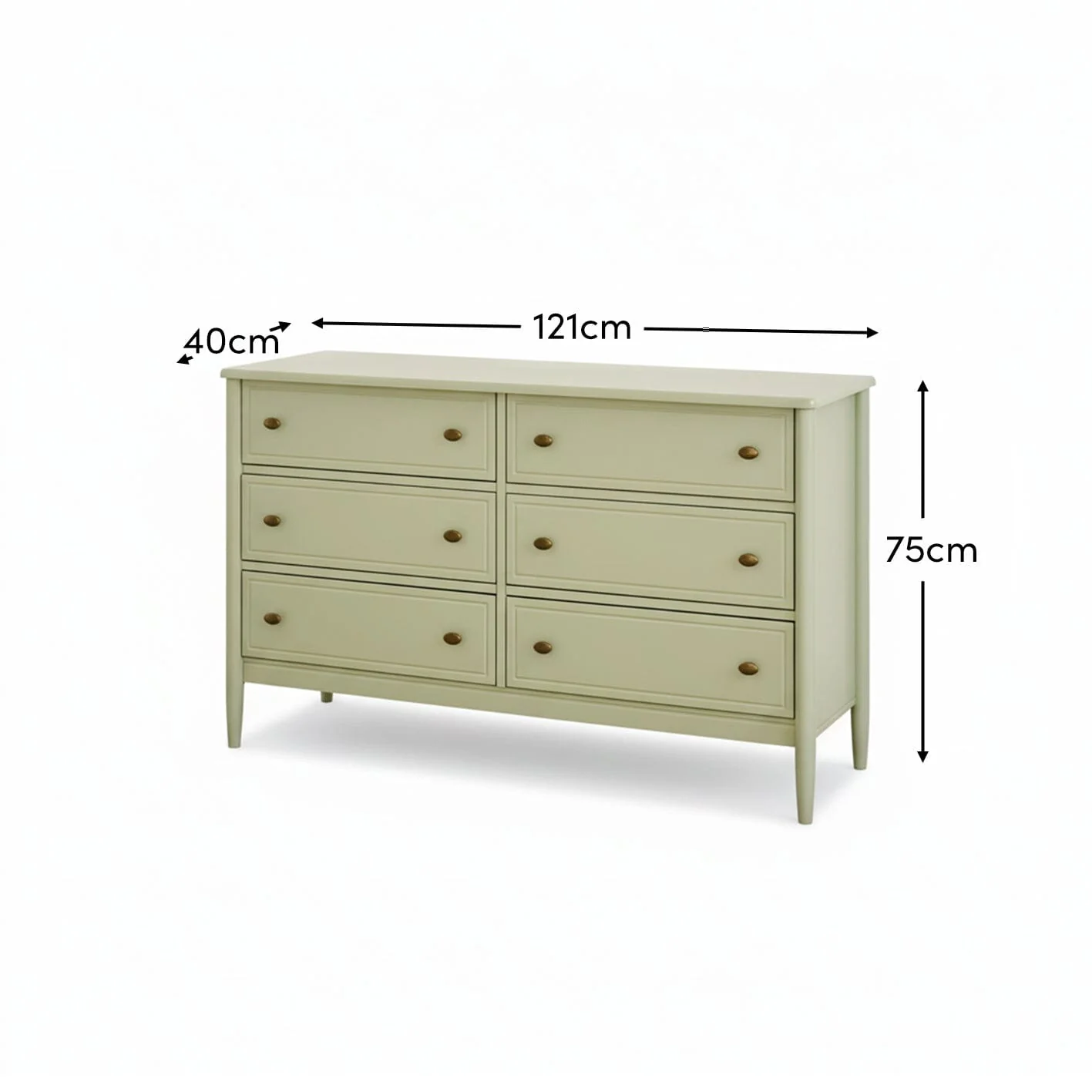 Aubrey 6 Drawer Chest of Drawers - Pistachio Green - Image 11