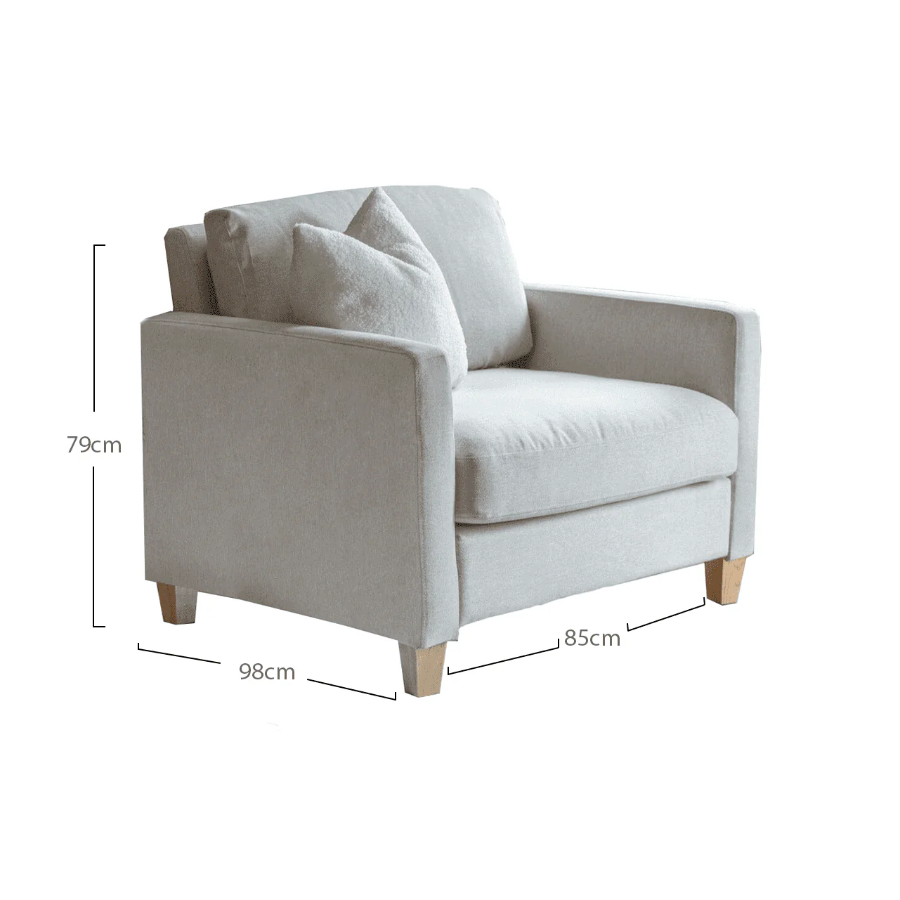 Ava Sand Armchair - Pale Oak Legs - Image 10